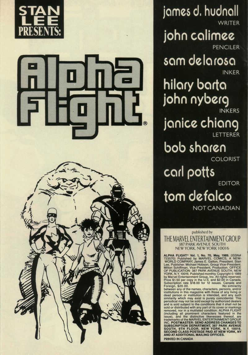 Read online Alpha Flight (1983) comic -  Issue #70 - 2