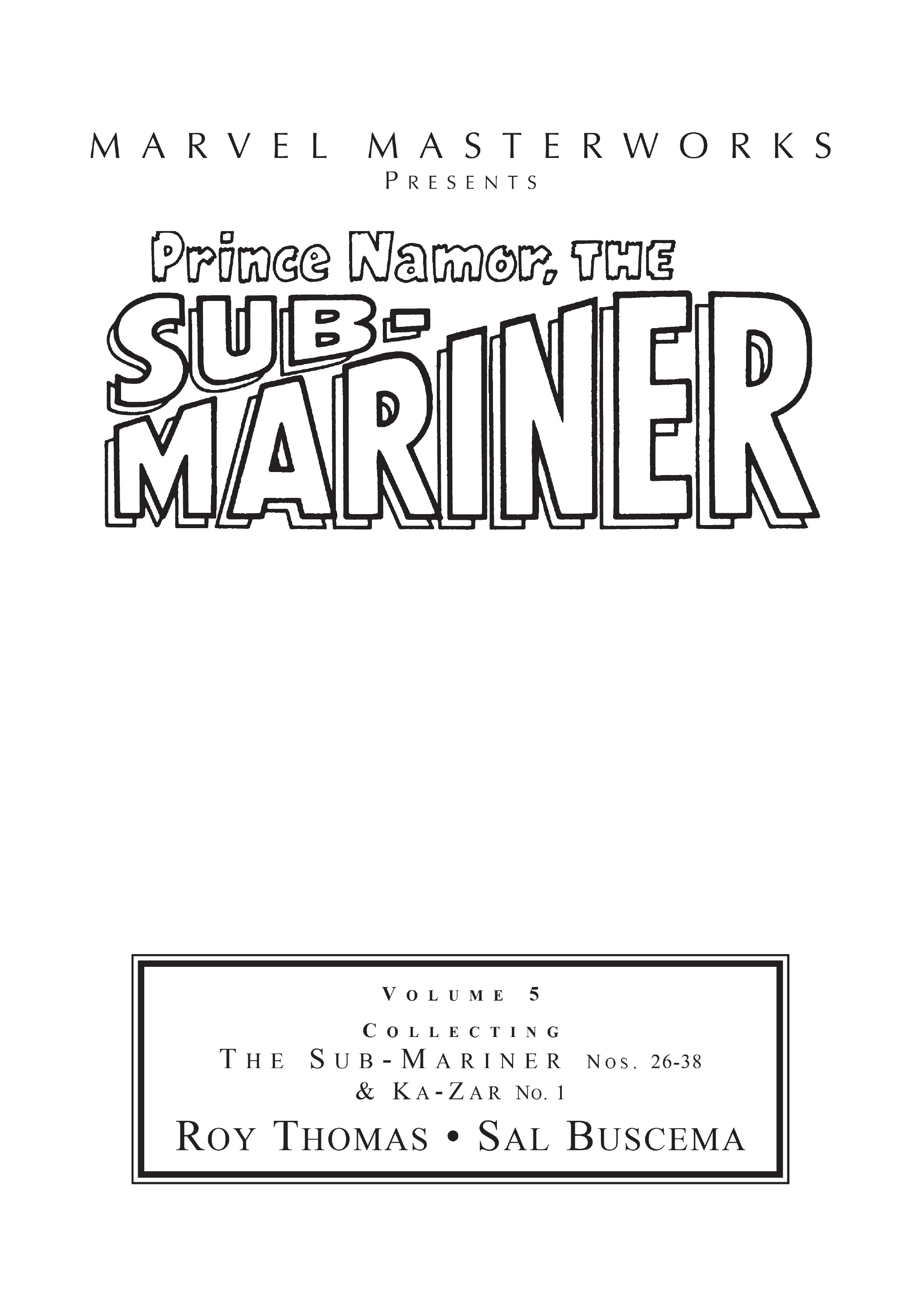 Read online Marvel Masterworks: The Sub-Mariner comic -  Issue # TPB 5 (Part 1) - 2
