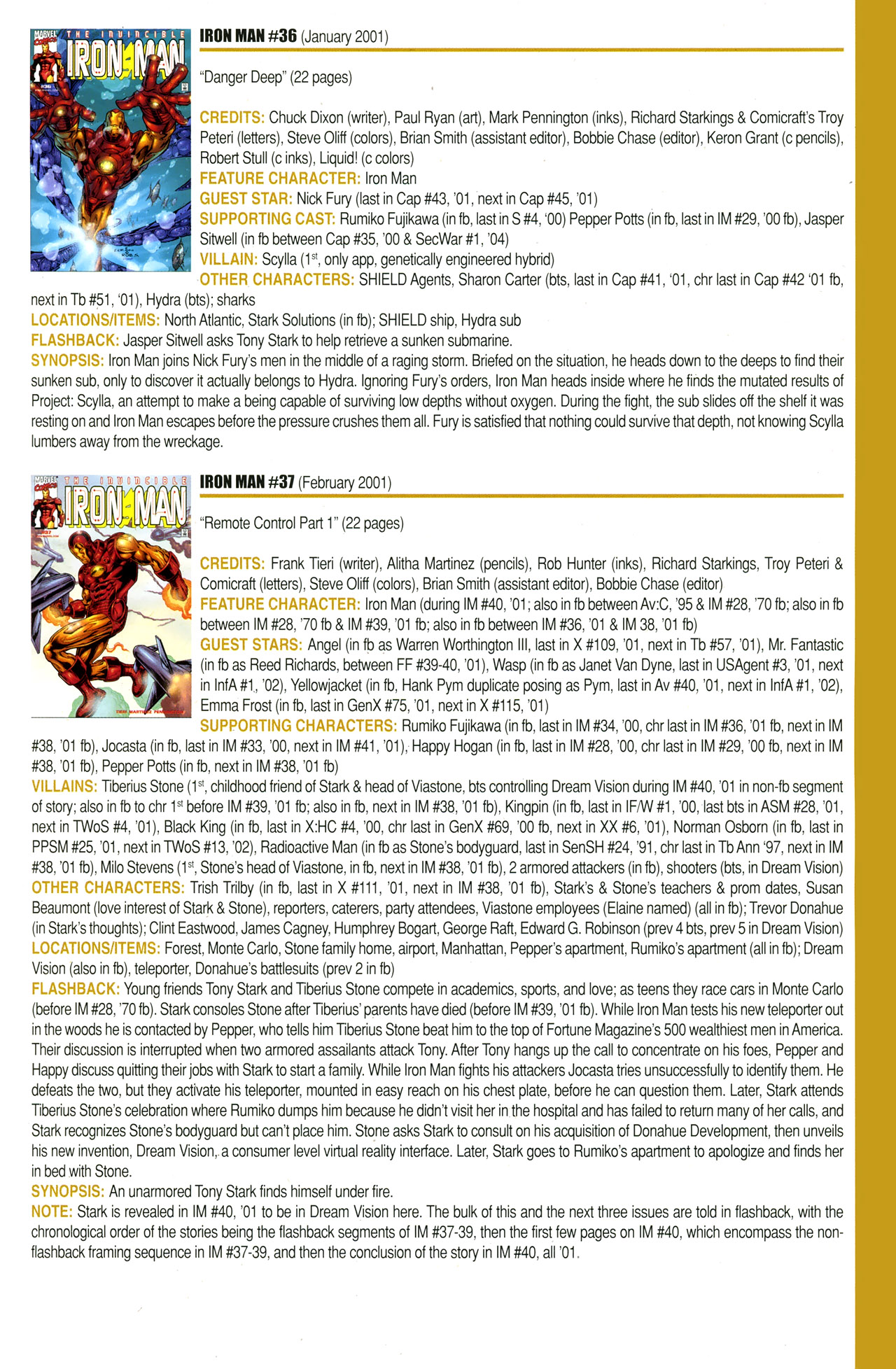 Read online Official Index to the Marvel Universe comic -  Issue #11 - 25