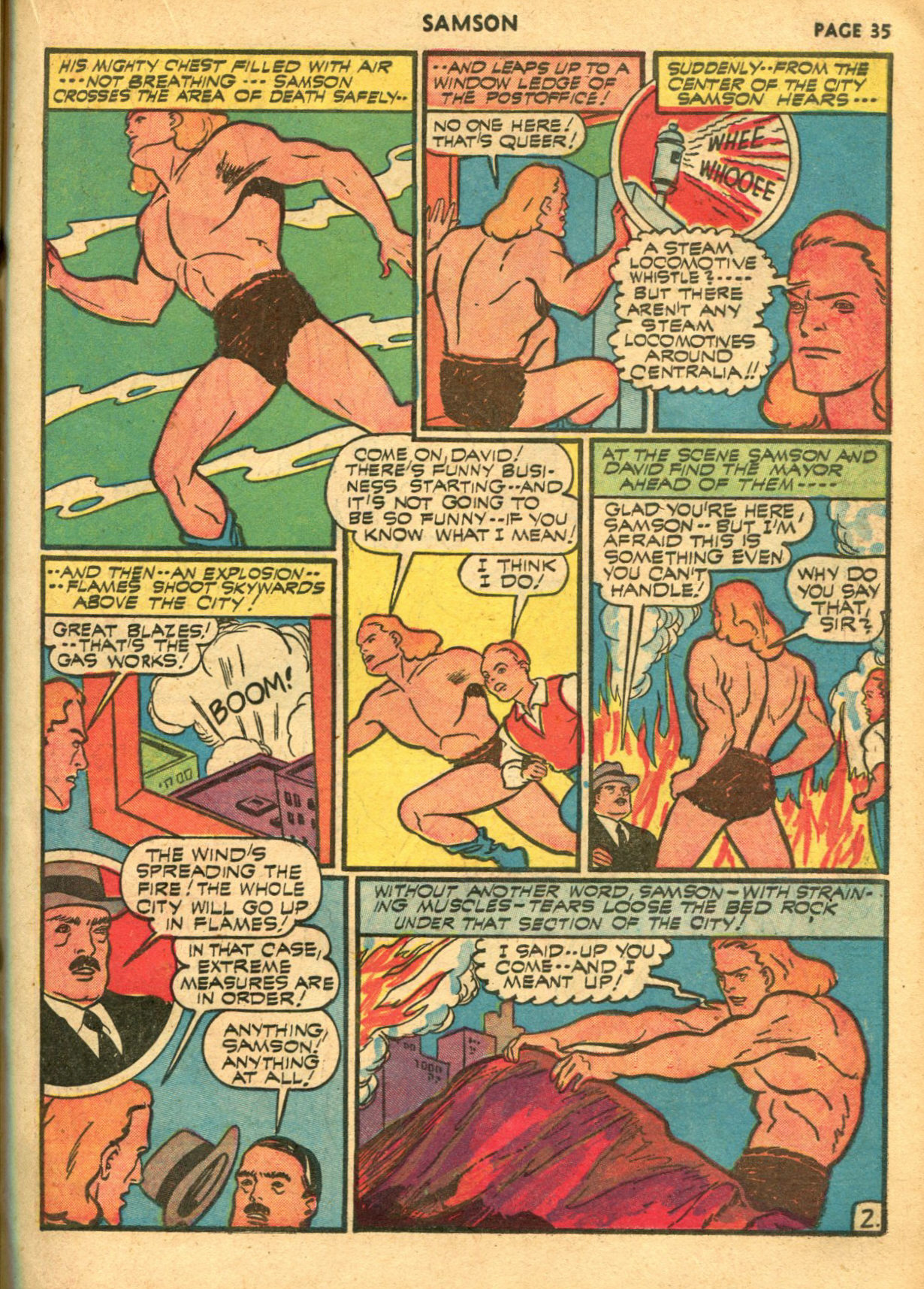 Read online Samson (1940) comic -  Issue #6 - 37