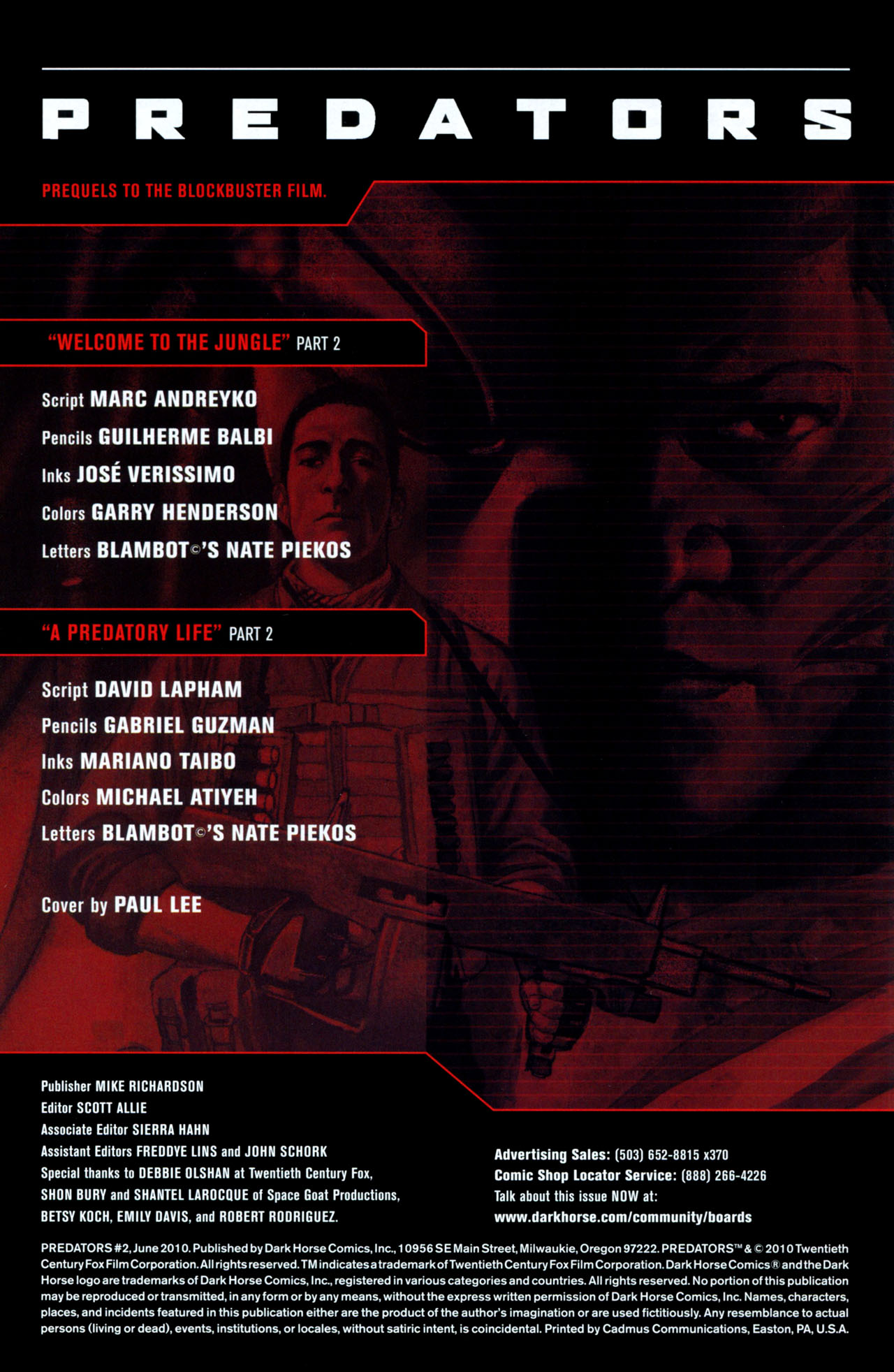 Read online Predators (2010) comic -  Issue #2 - 2