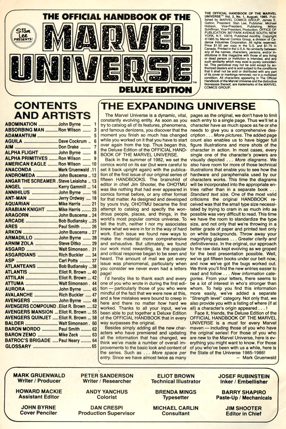 Read online The Official Handbook of the Marvel Universe Deluxe Edition comic -  Issue #1 - 2