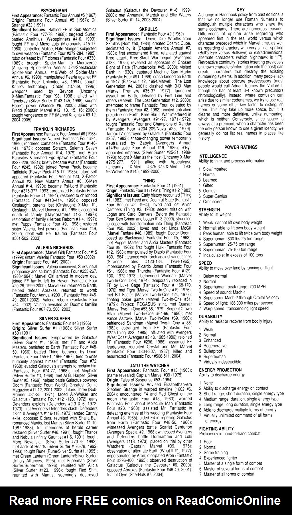 Read online Official Handbook of the Marvel Universe: Fantastic Four 2005 comic -  Issue # Full - 51
