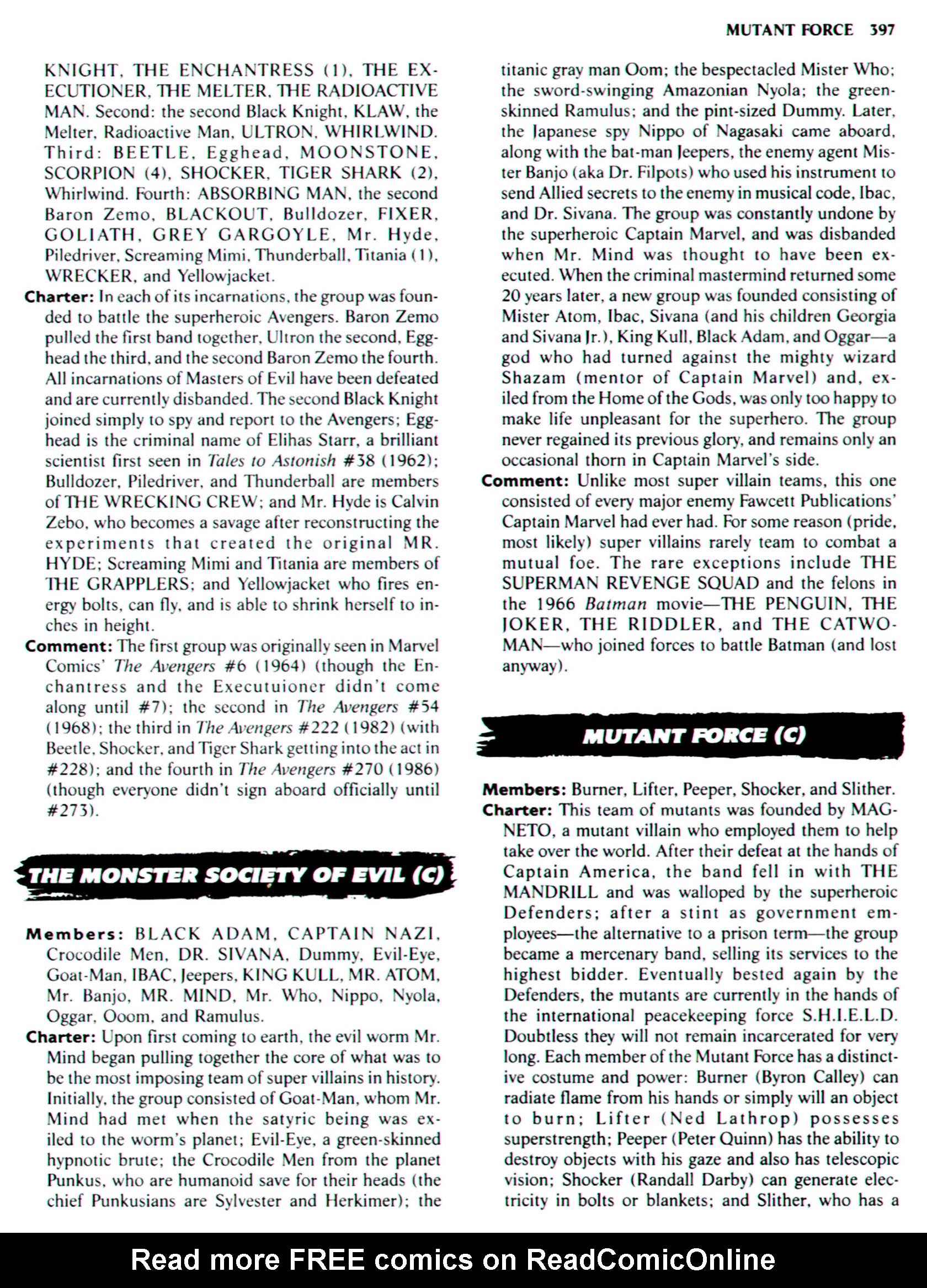 Read online The Encyclopedia of Super Villains comic -  Issue # TPB (Part 2) - 187