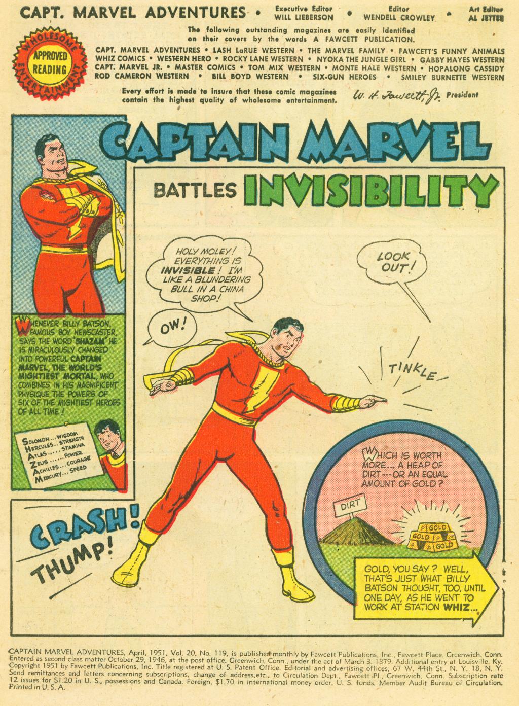 Read online Captain Marvel Adventures comic -  Issue #119 - 3