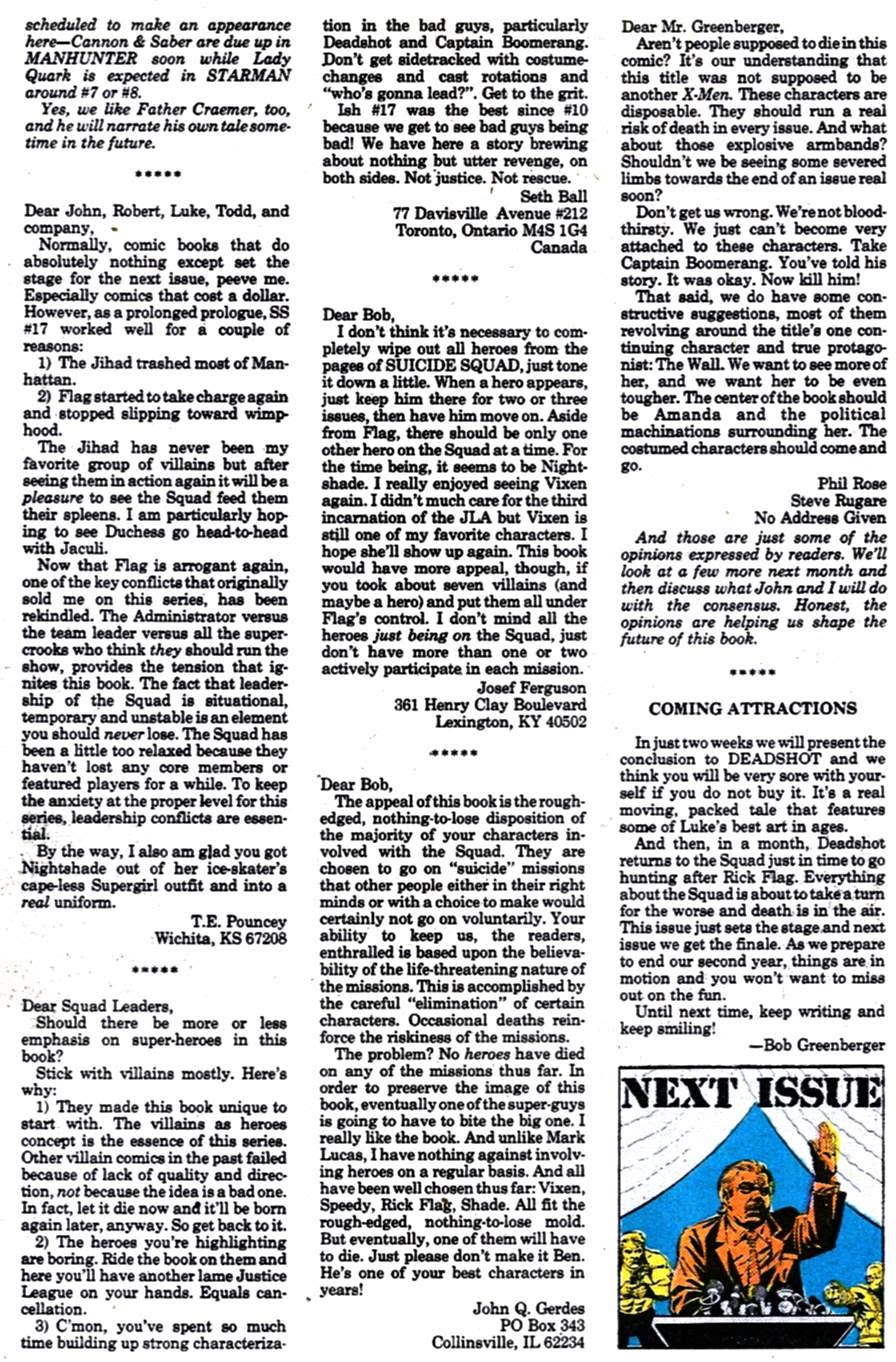 Read online Suicide Squad (1987) comic -  Issue #21 - 25