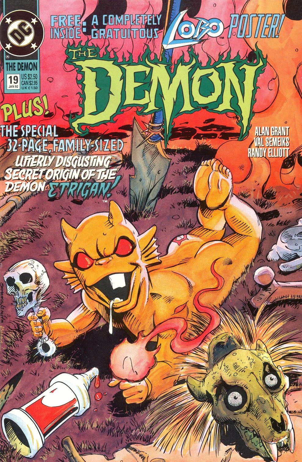 Демон 1990. Комиксы микс. Etrigan the Demon. Den the Demon Comics. Comics Mix.