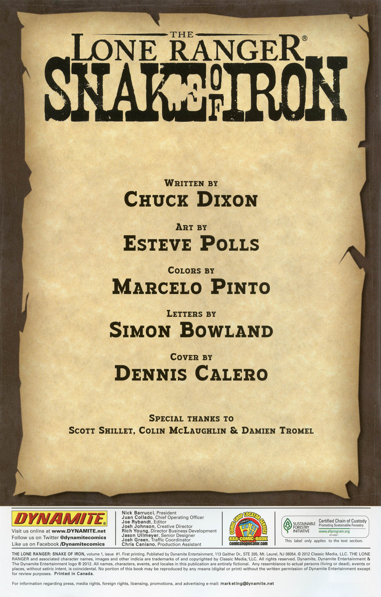 Read online The Lone Ranger: Snake Of Iron comic -  Issue #1 - 2