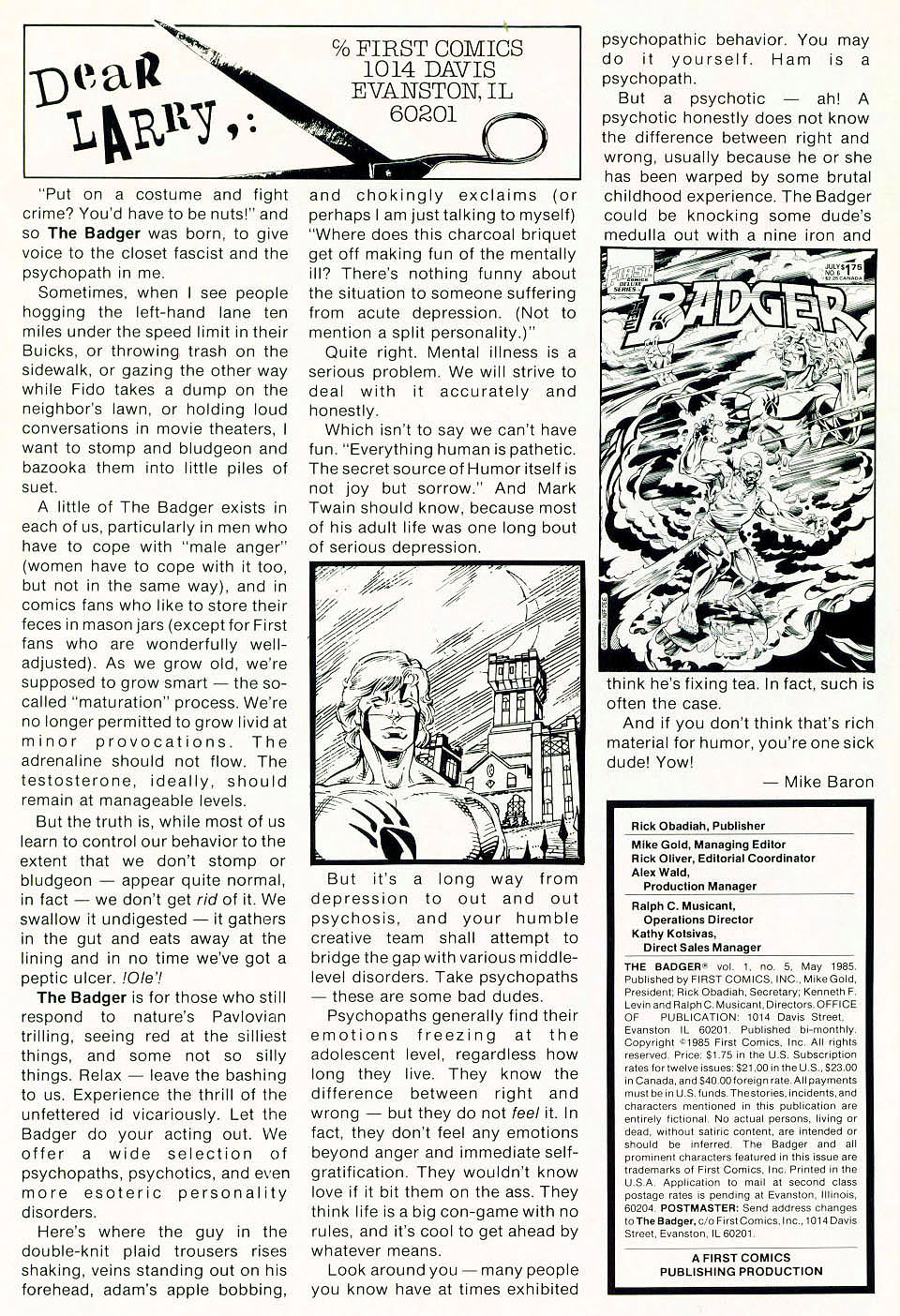 Read online The Badger comic -  Issue #5 - 2