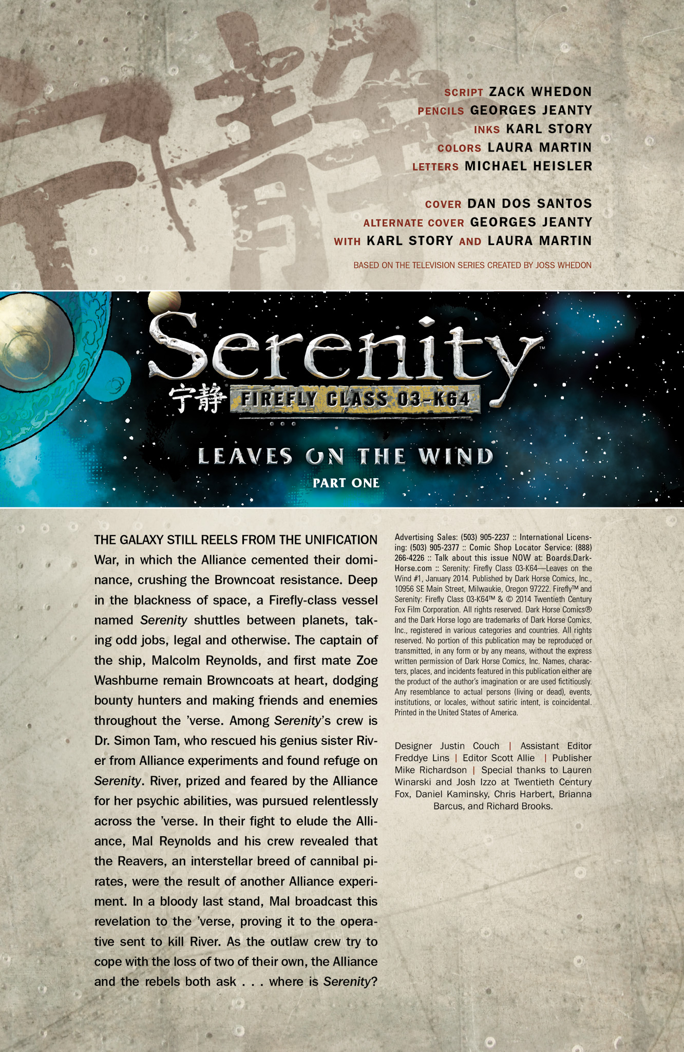 Read online Serenity: Firefly Class 03-K64  Leaves on the Wind comic -  Issue #1 - 2