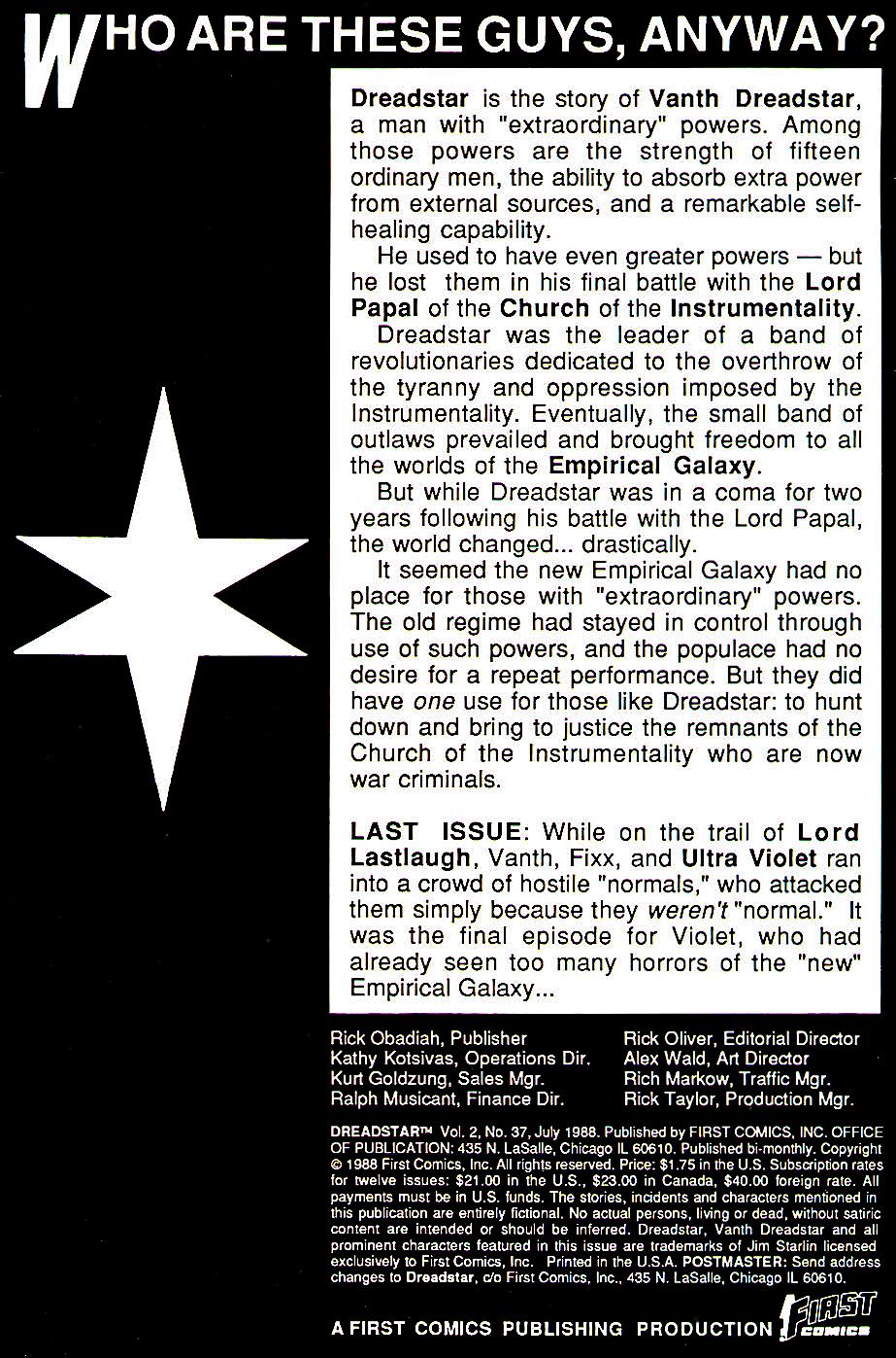 Read online Dreadstar comic -  Issue #37 - 2