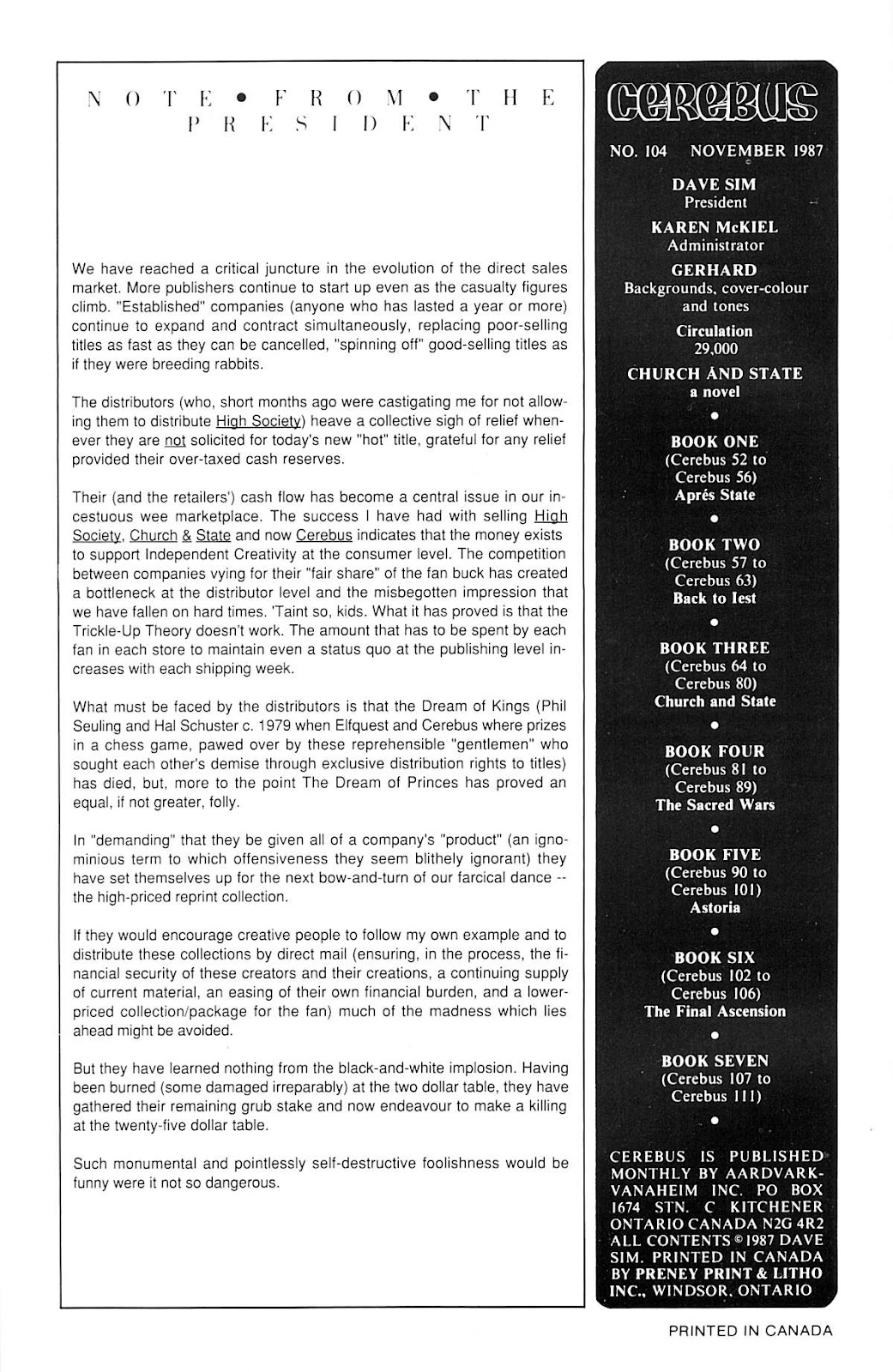 Cerebus issue 104 - Page 2