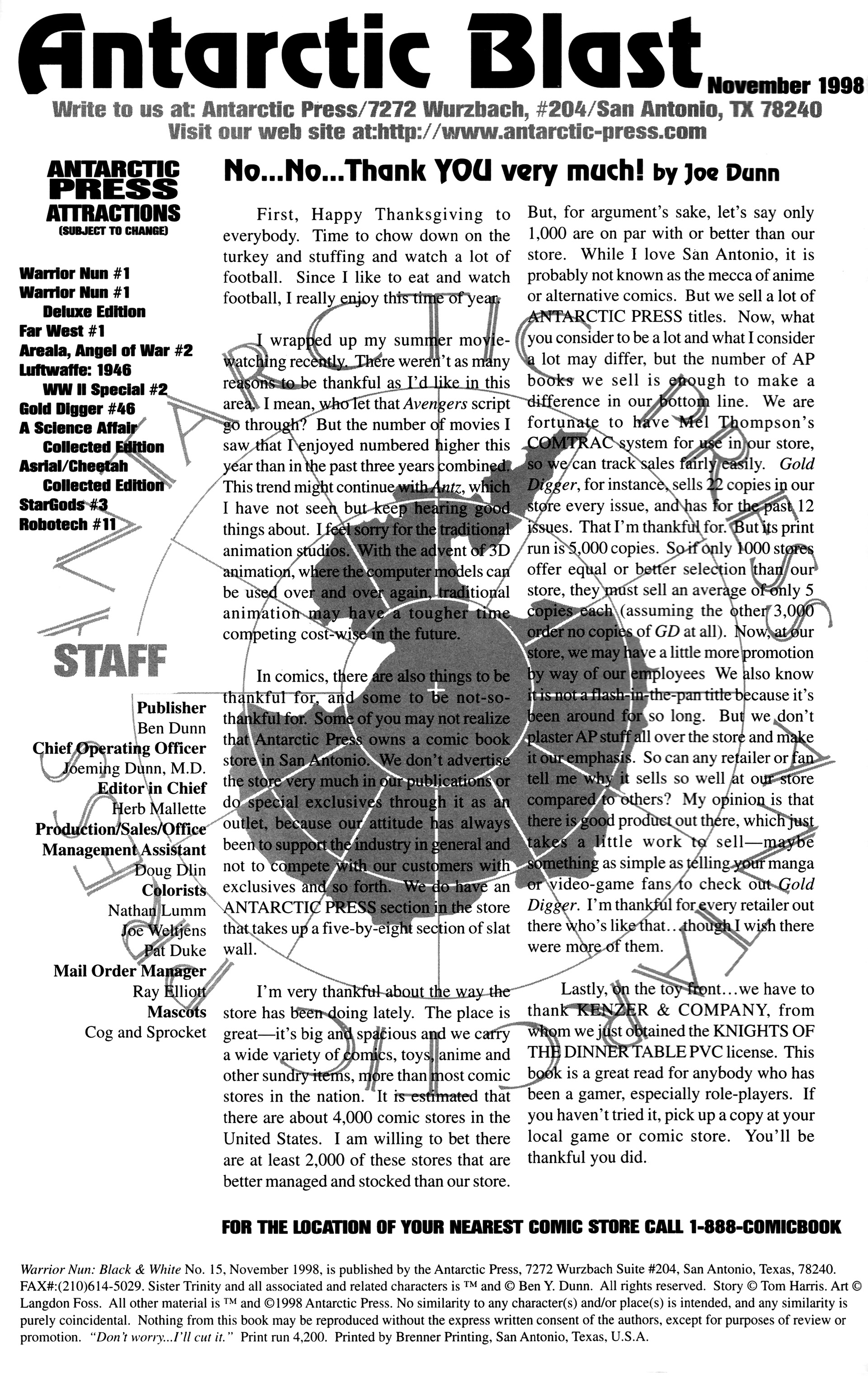 Read online Warrior Nun: Black & White comic -  Issue #15 - 2