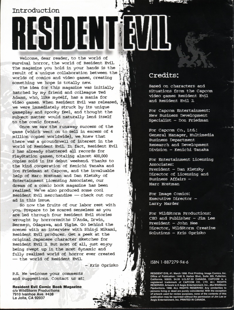 Resident Evil (1998) Issue #1 #1 - English 2