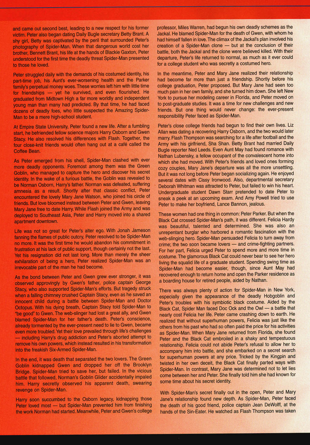 Official Handbook of the Marvel Universe: Spider-Man 2004 issue Full - Page 34