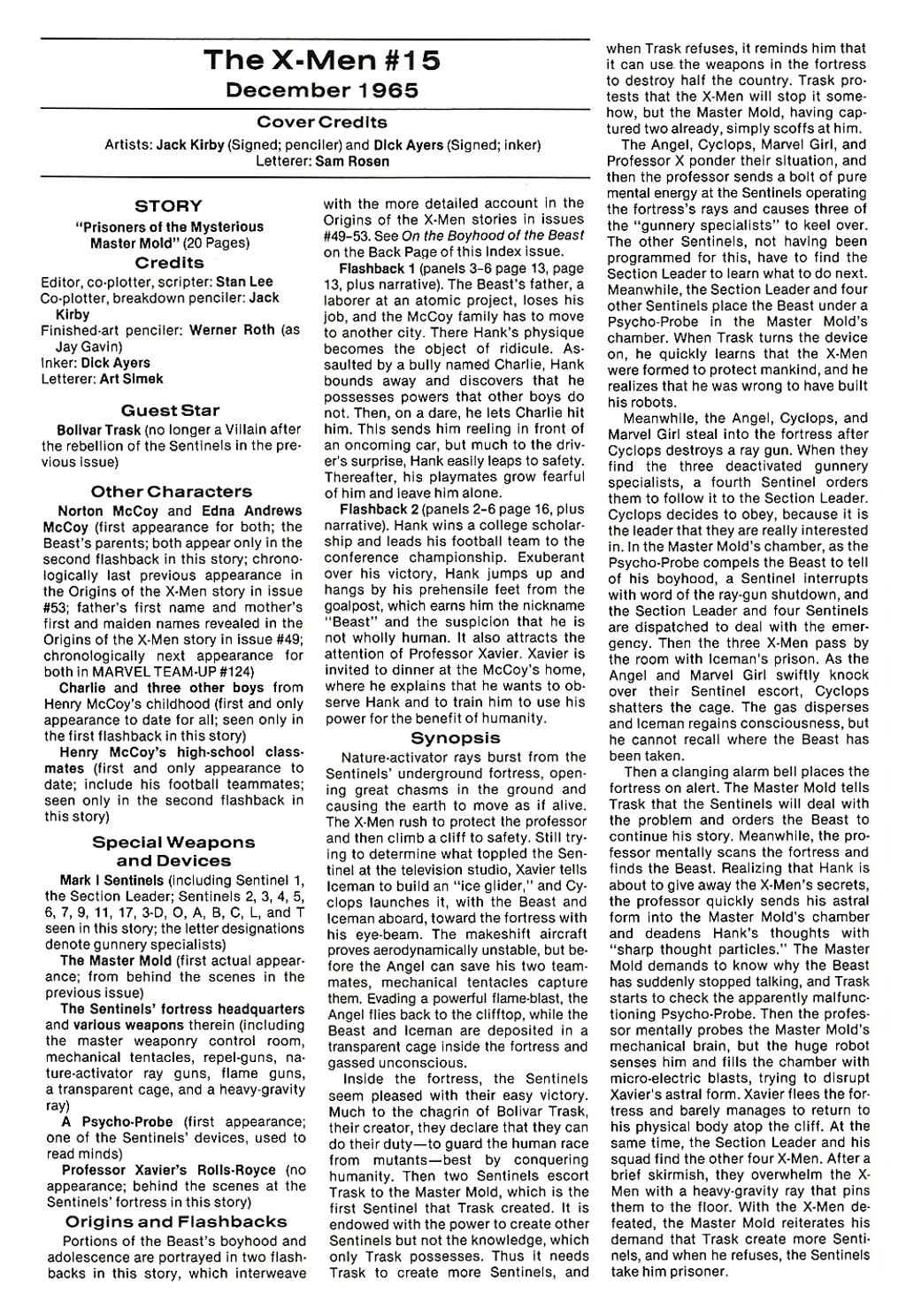 Read online The Official Marvel Index To The X-Men comic -  Issue #1 - 32