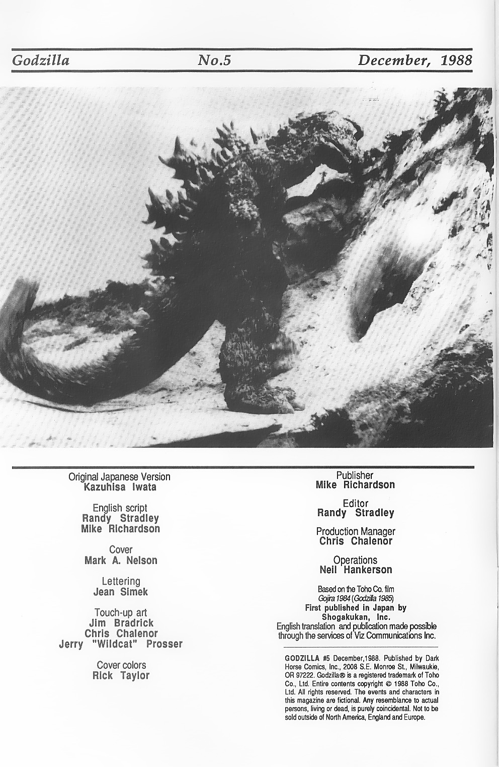 Read online Godzilla (1988) comic -  Issue #5 - 2