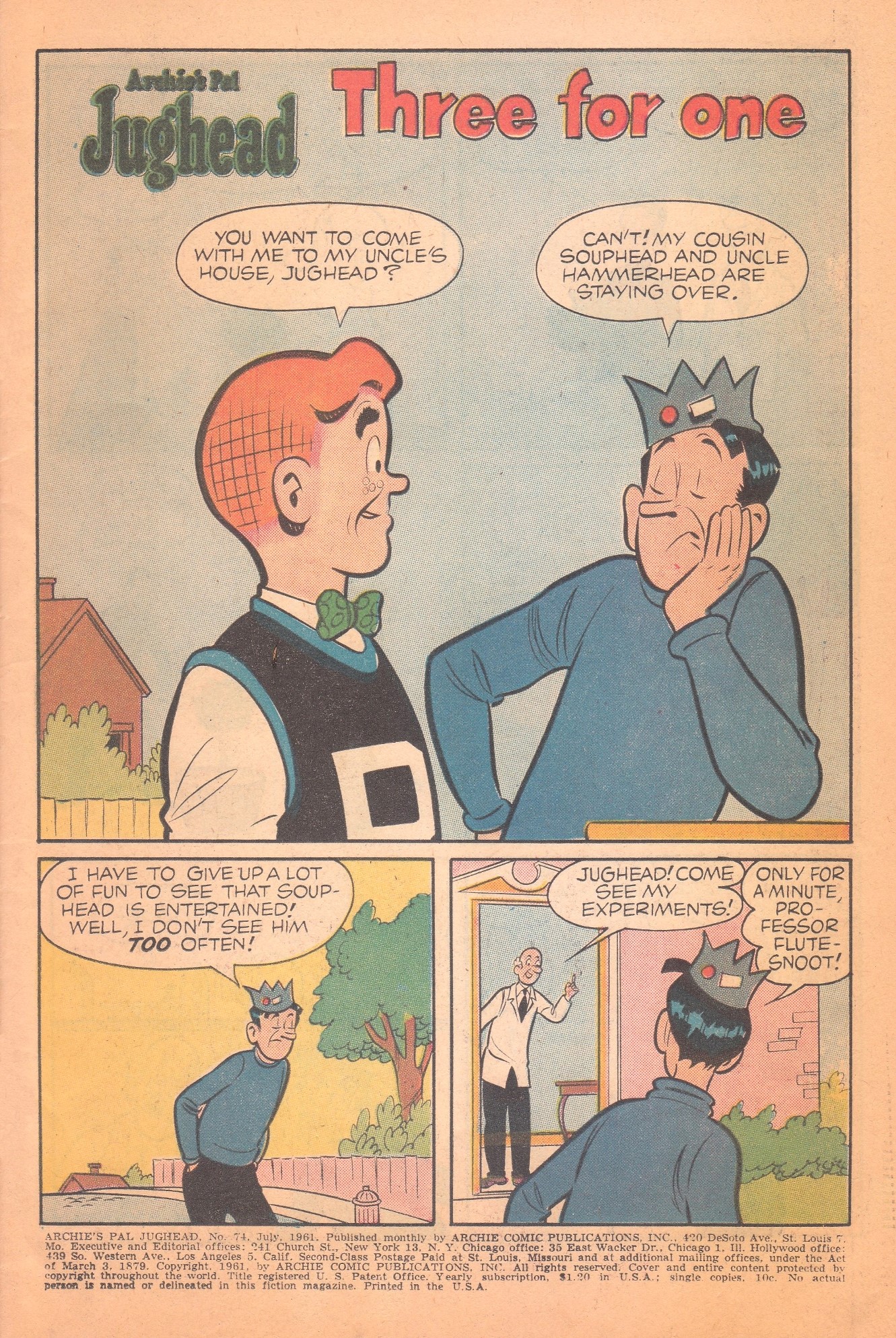 Read online Archie's Pal Jughead comic -  Issue #74 - 3
