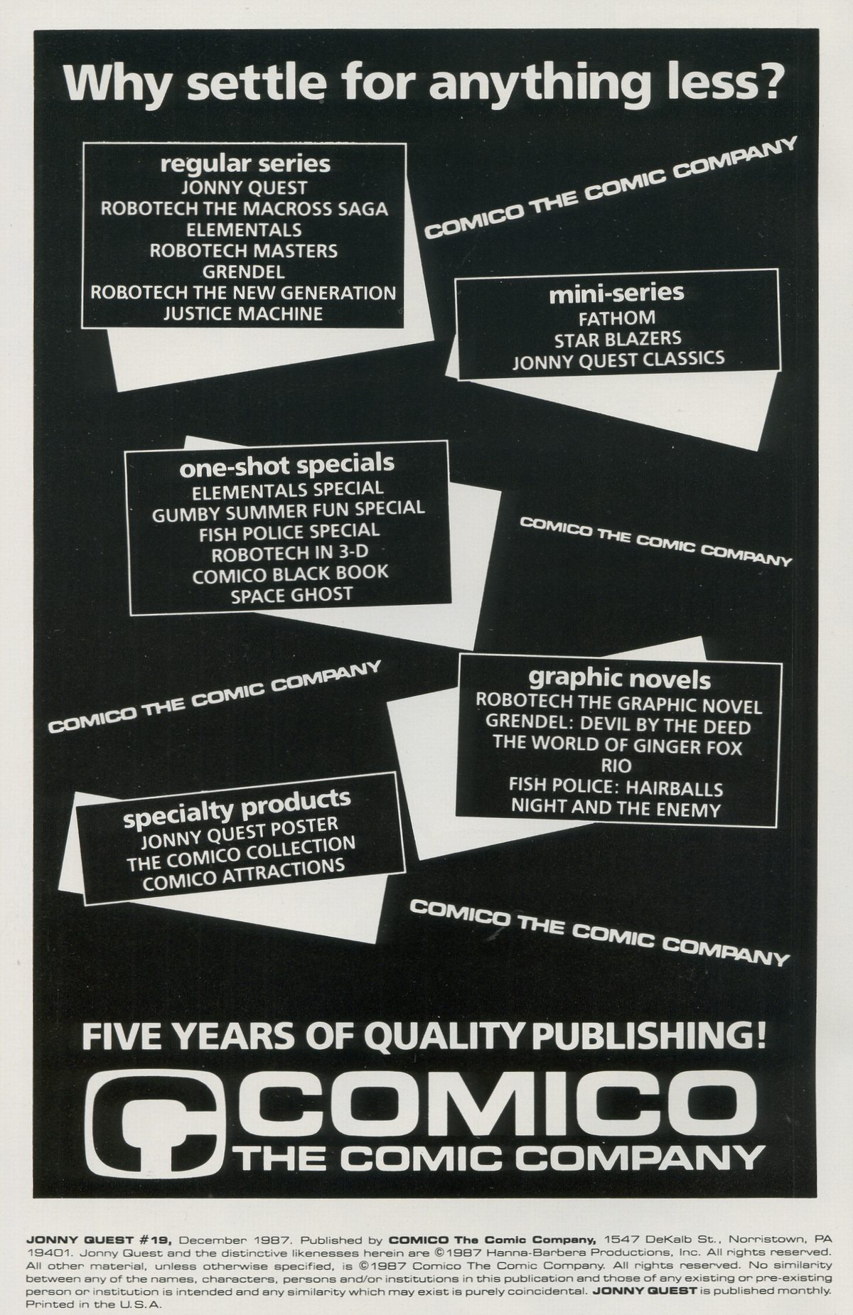 Read online Jonny Quest comic -  Issue #19 - 2