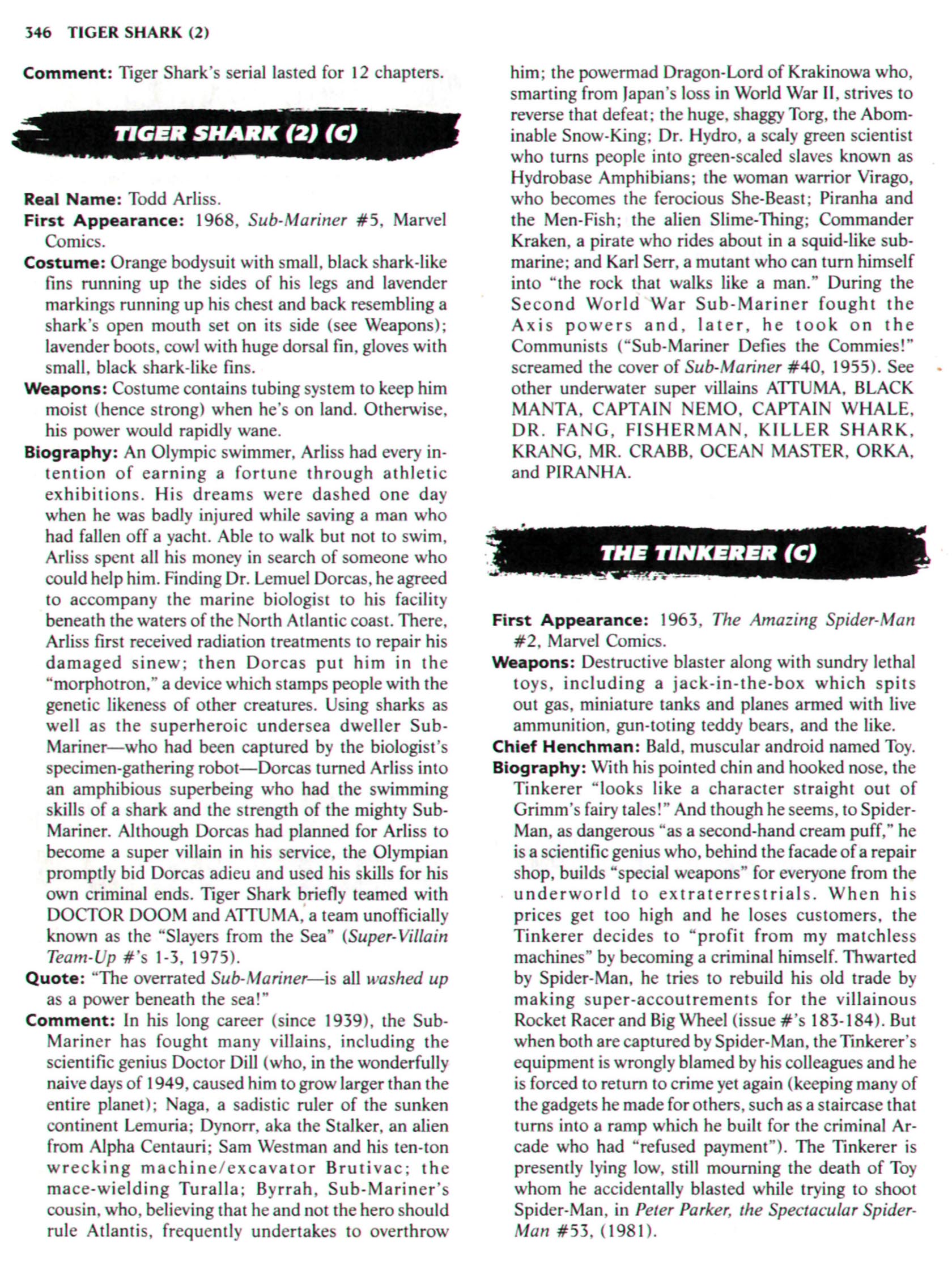 Read online The Encyclopedia of Super Villains comic -  Issue # TPB (Part 2) - 137