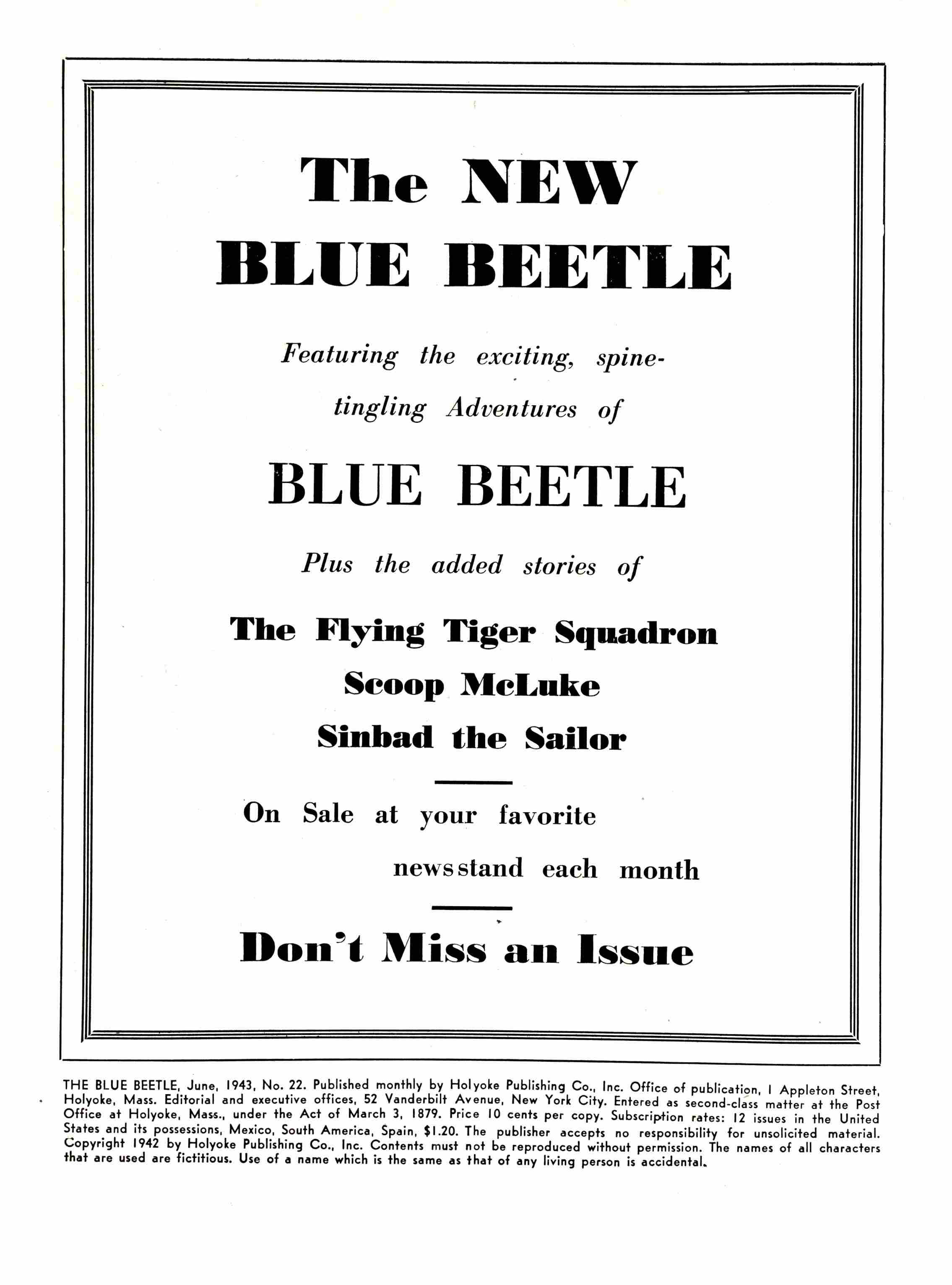 Read online The Blue Beetle comic -  Issue #22 - 1