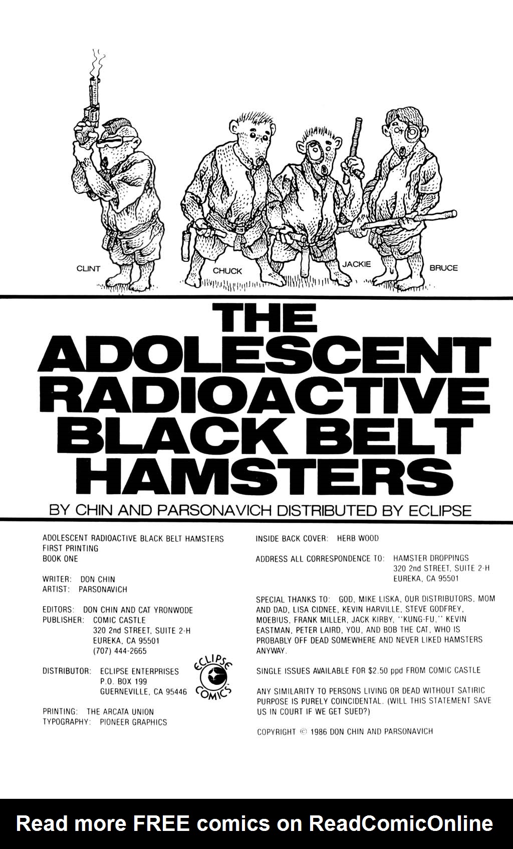 Read online Adolescent Radioactive Black Belt Hamsters comic -  Issue #1 - 2