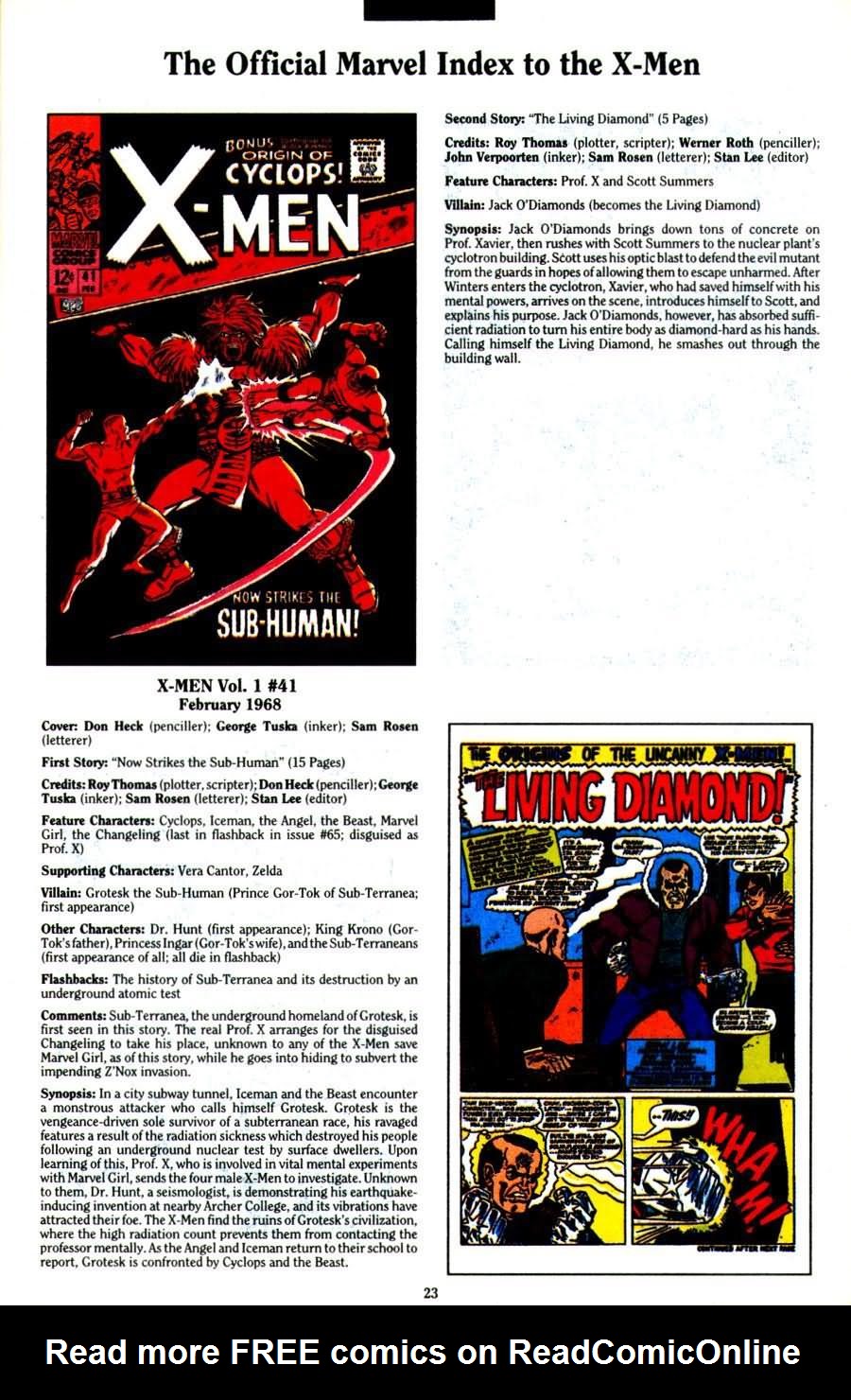 Read online The Official Marvel Index To The X-Men (1994) comic -  Issue #1 - 25