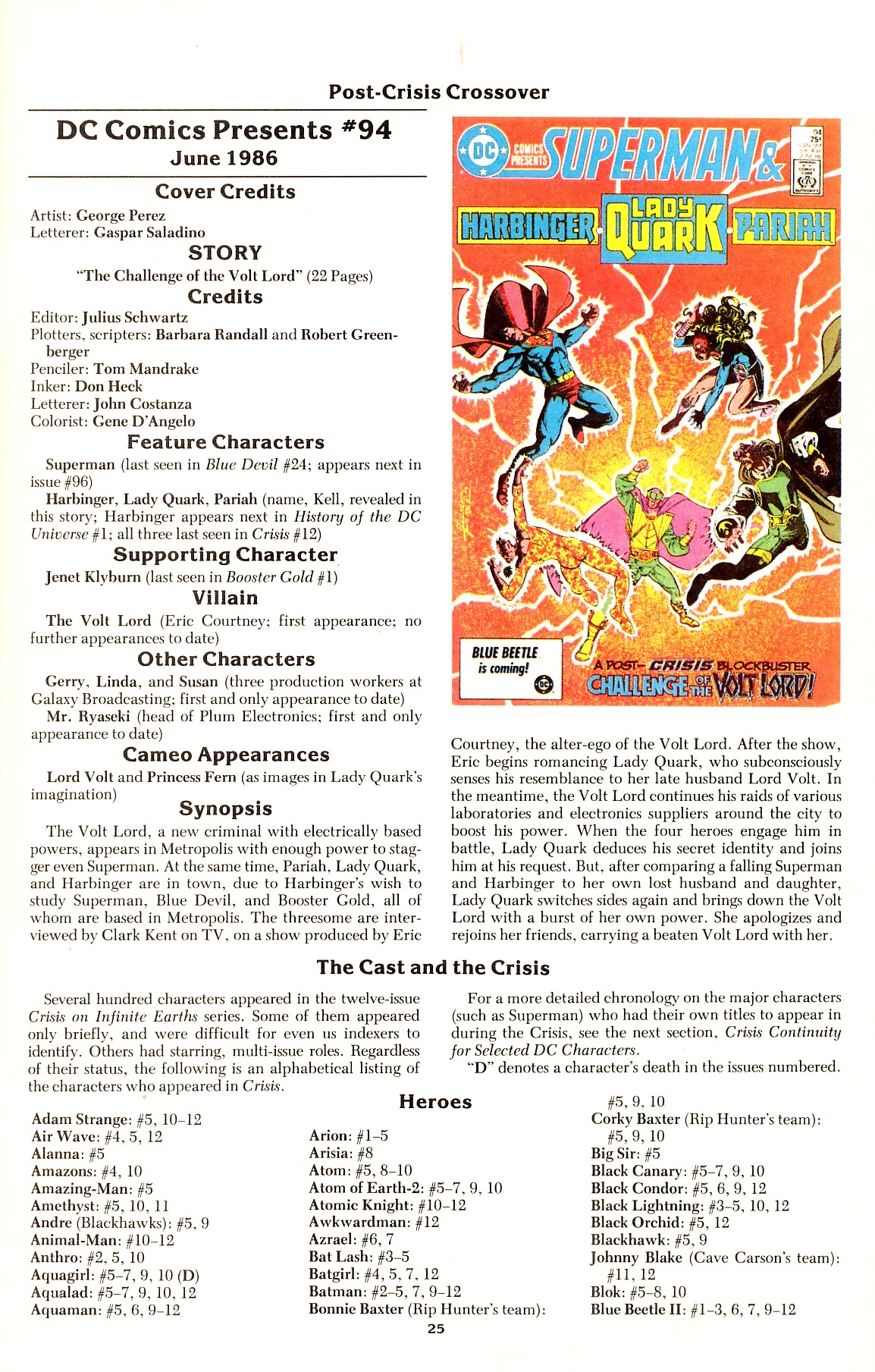 Read online The Official Crisis on Infinite Earths Crossover Index comic -  Issue # Full - 27