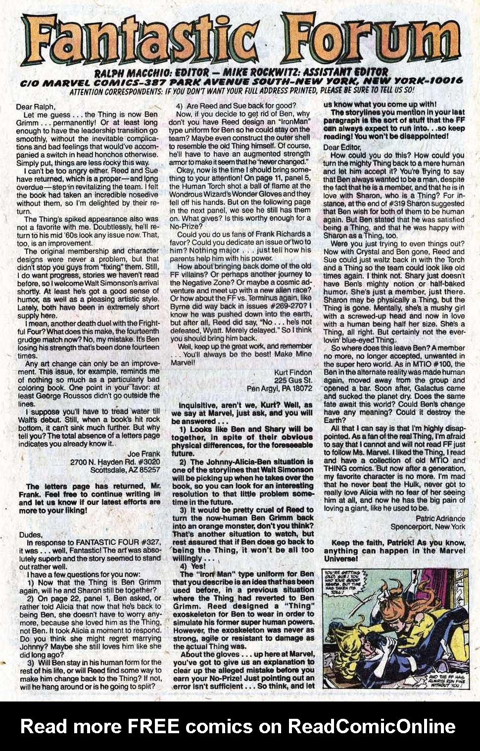 Read online Fantastic Four (1961) comic -  Issue #332 - 33