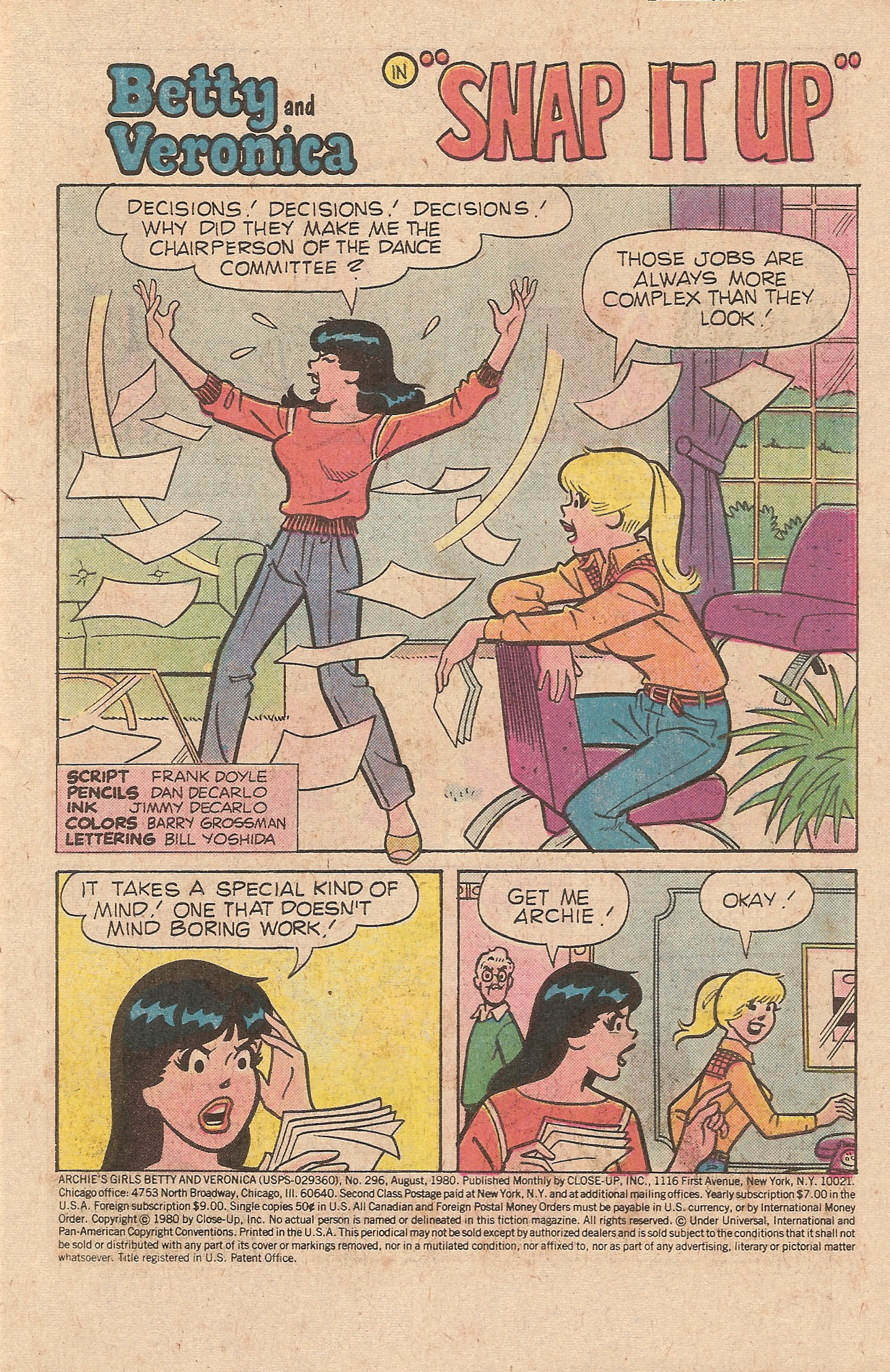 Read online Archie's Girls Betty and Veronica comic -  Issue #296 - 3