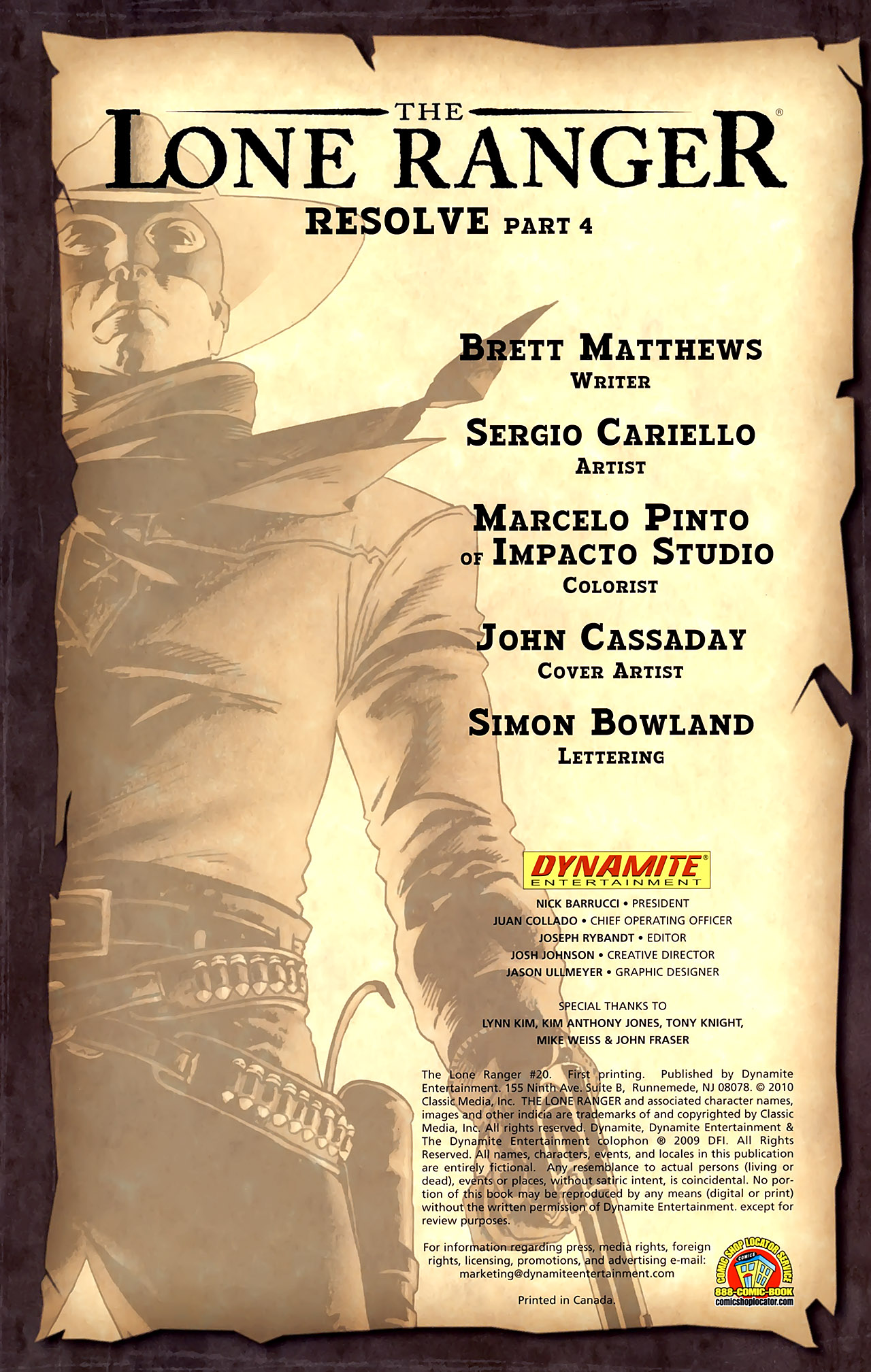 Read online The Lone Ranger (2006) comic -  Issue #20 - 2