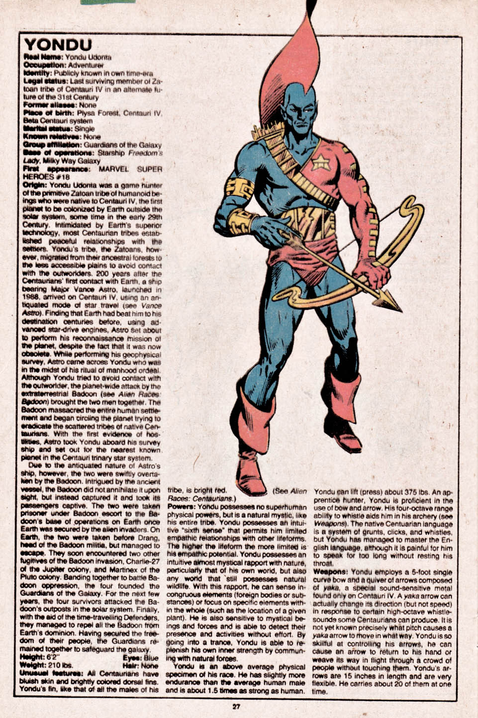 Read online The Official Handbook of the Marvel Universe comic -  Issue #12 - 27