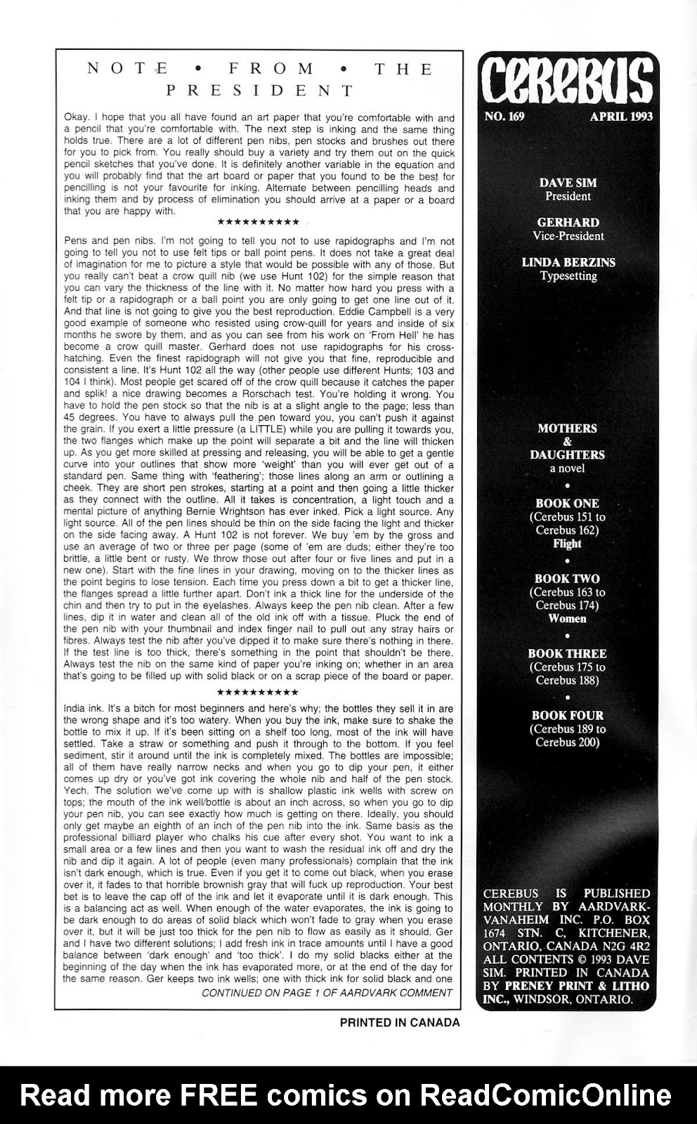 Cerebus issue 169 - Page 2