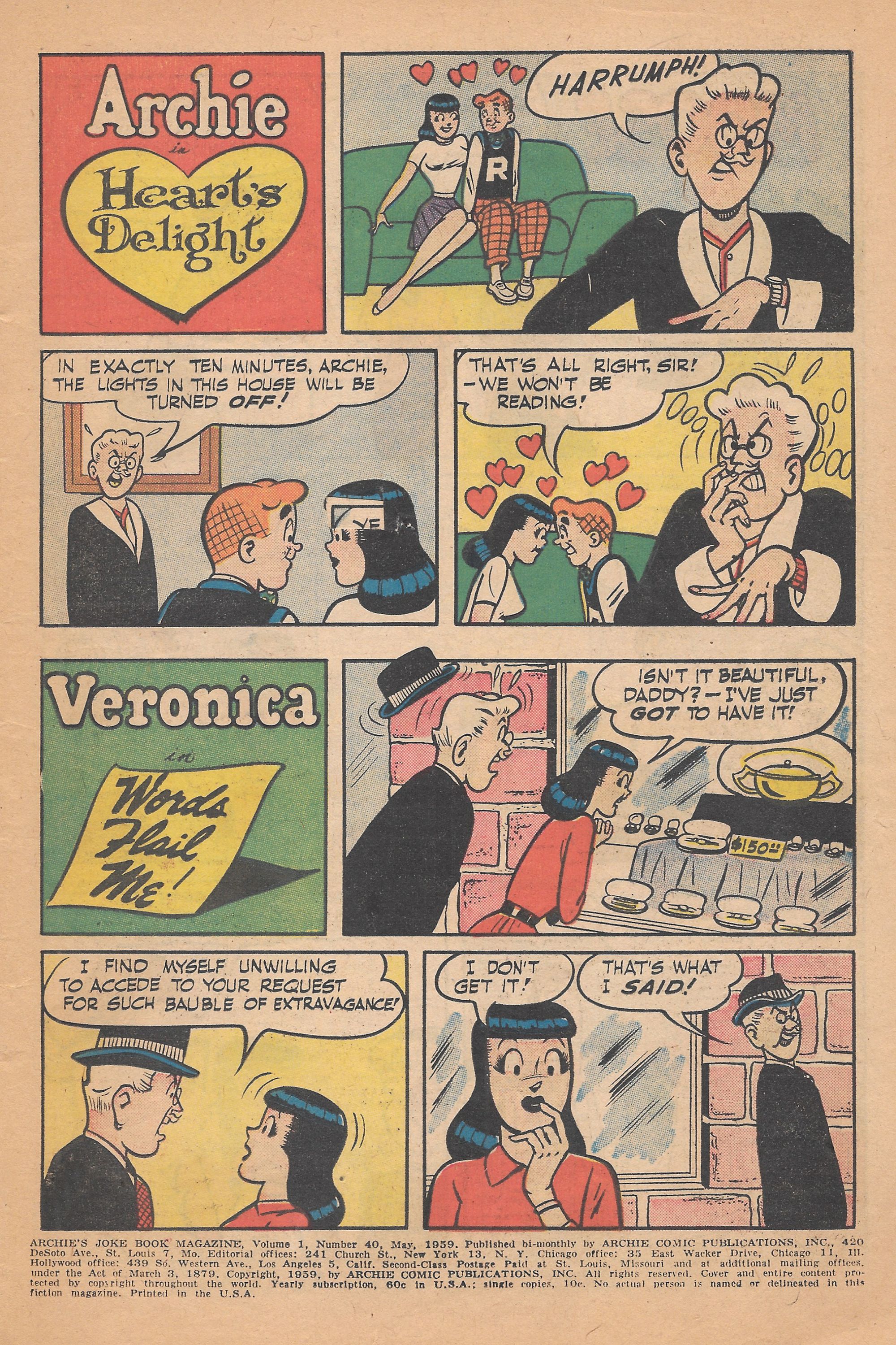 Read online Archie's Joke Book Magazine comic -  Issue #40 - 3