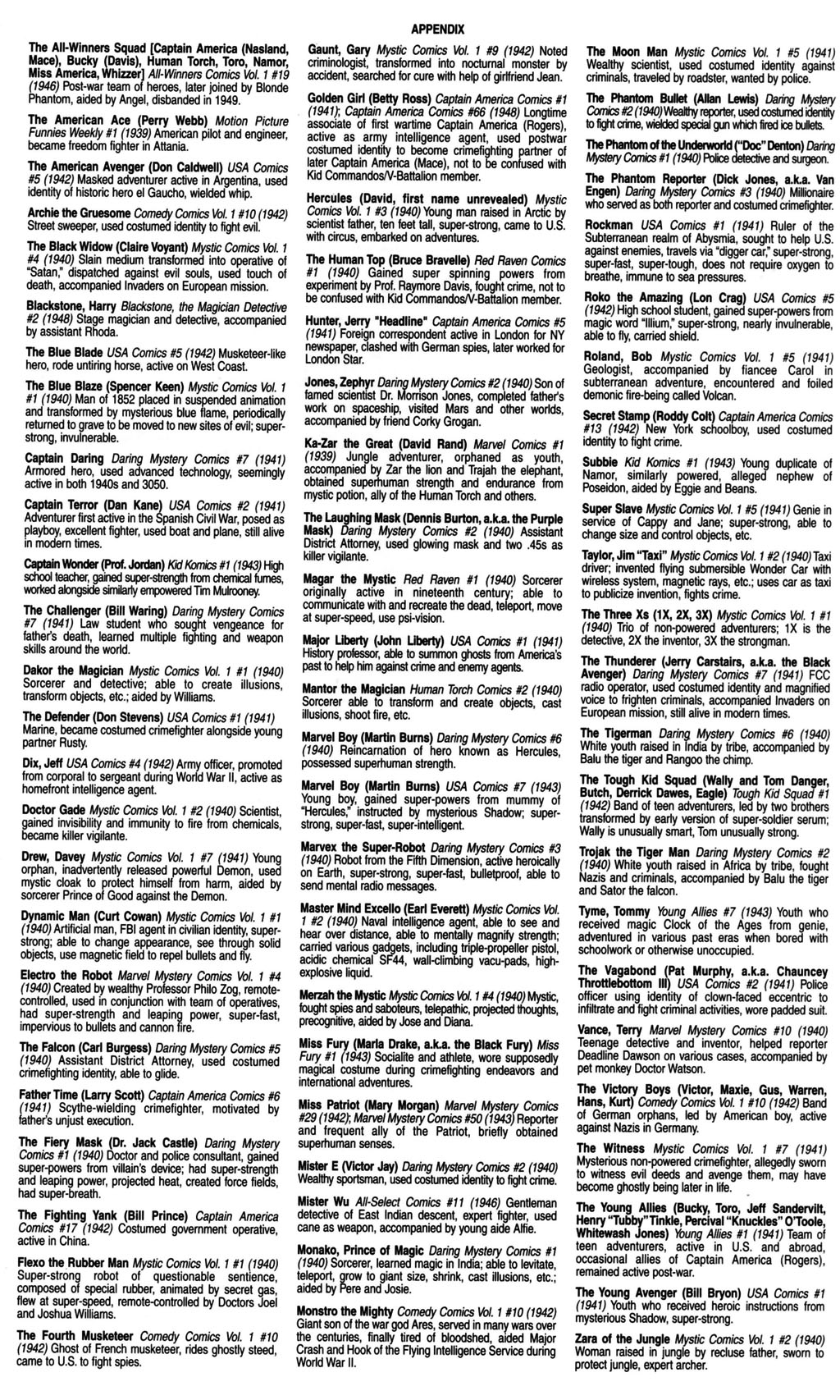 Read online The Official Handbook of the Marvel Universe: Golden Age comic -  Issue # Full - 49