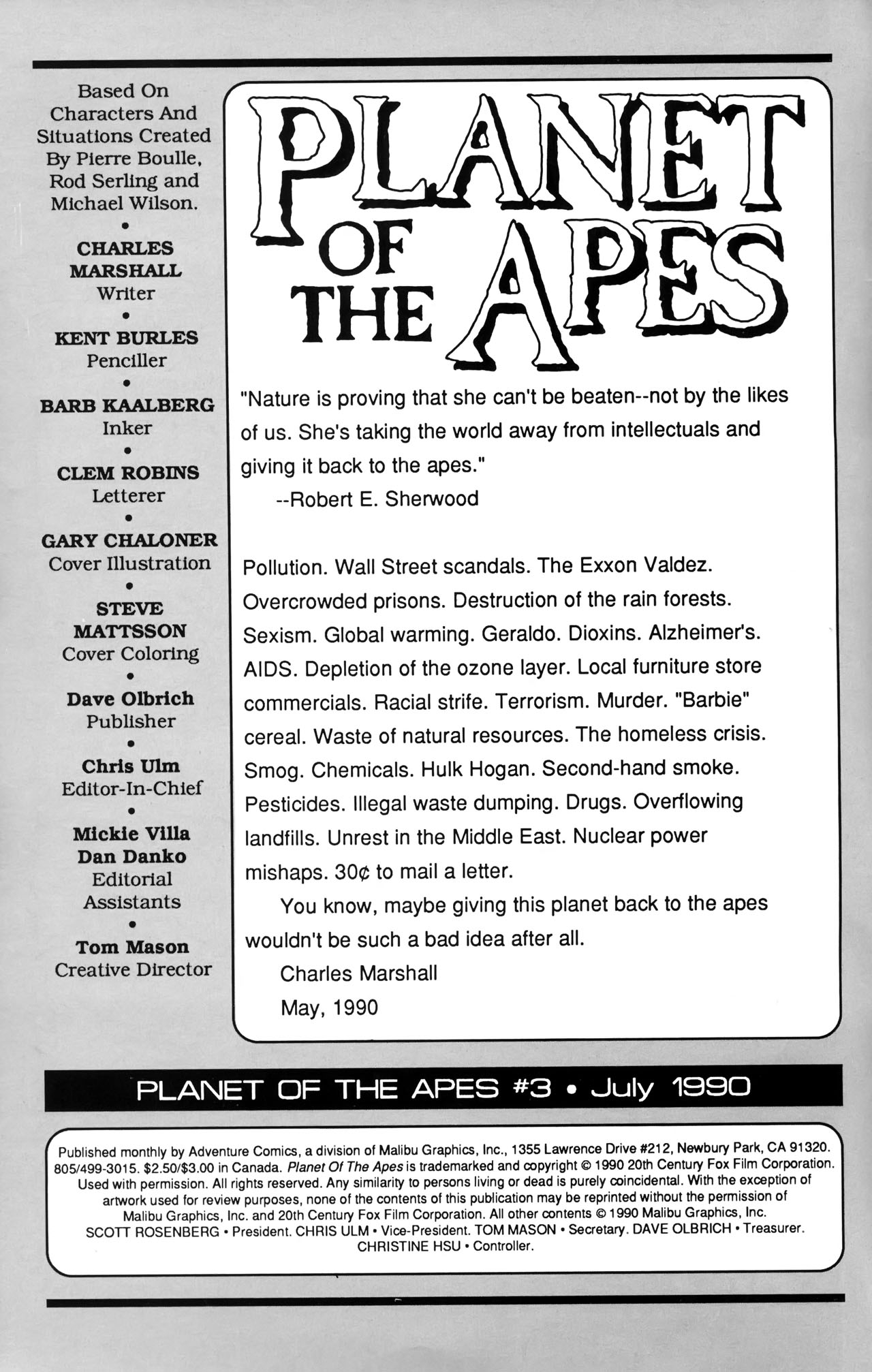 Read online Planet of the Apes (1990) comic -  Issue #3 - 2