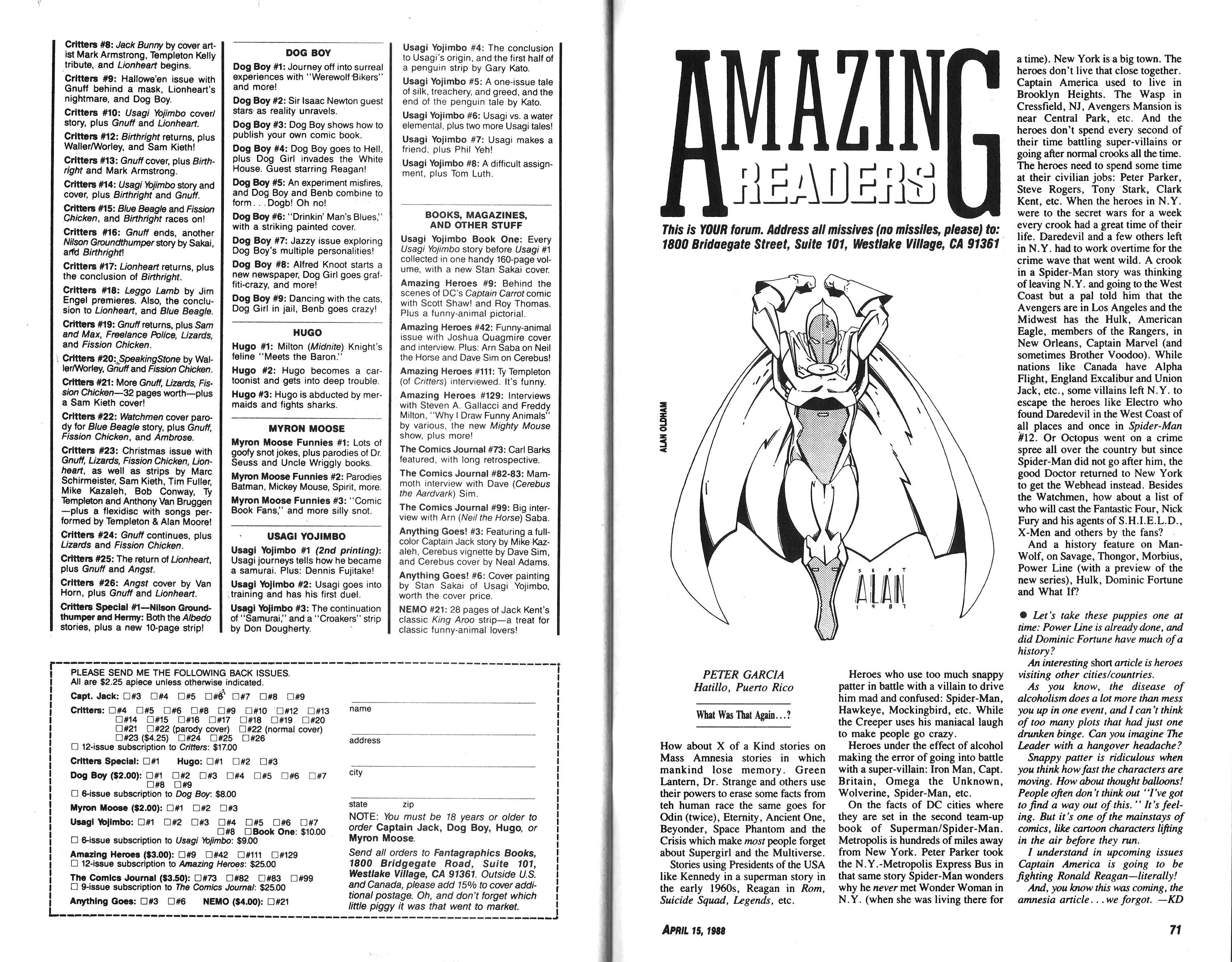 Read online Amazing Heroes comic -  Issue #139 - 37