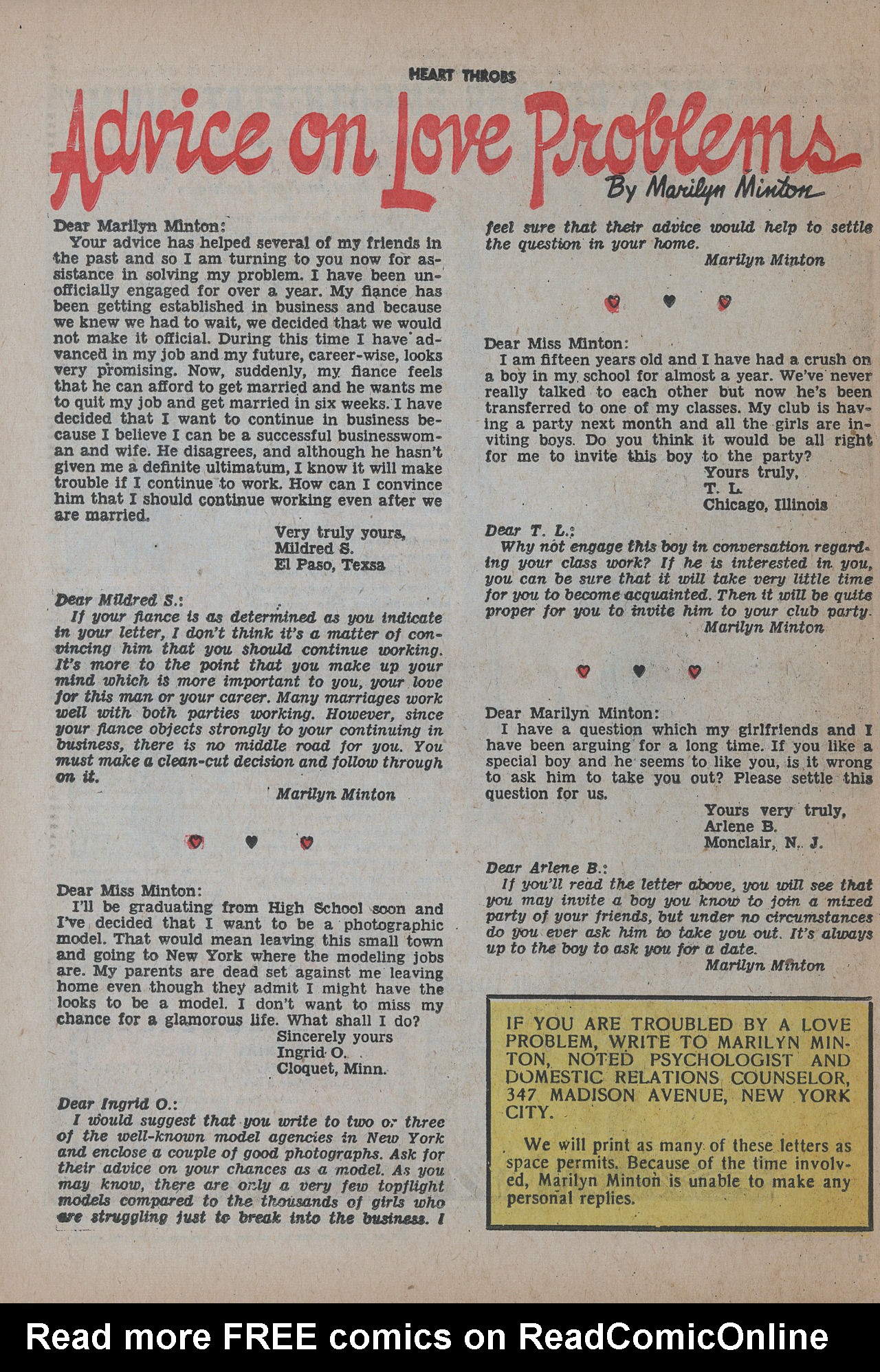 Read online Heart Throbs comic -  Issue #26 - 26
