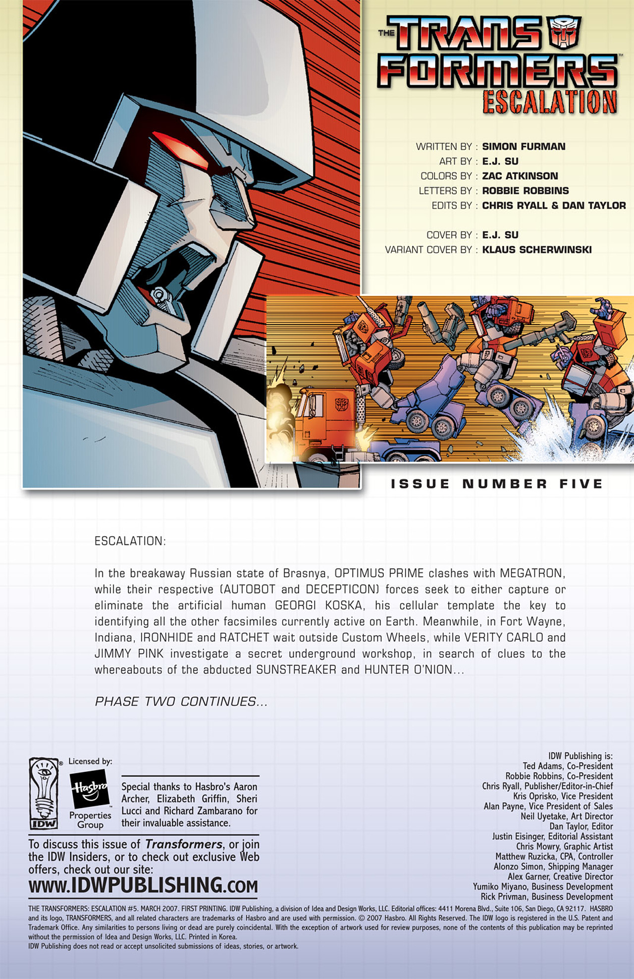 Read online The Transformers: Escalation comic -  Issue #5 - 5