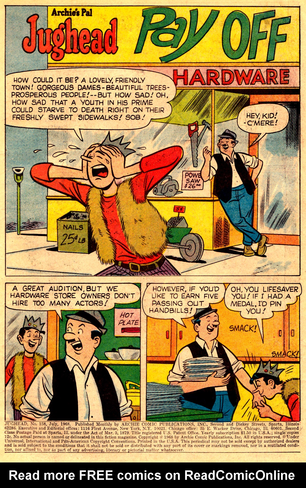 Read online Jughead (1965) comic -  Issue #158 - 2