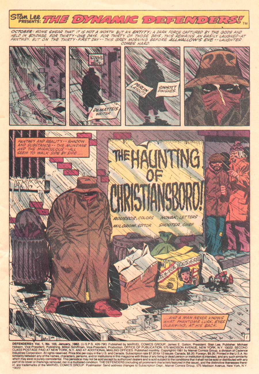 Read online The Defenders (1972) comic -  Issue #103 - 2