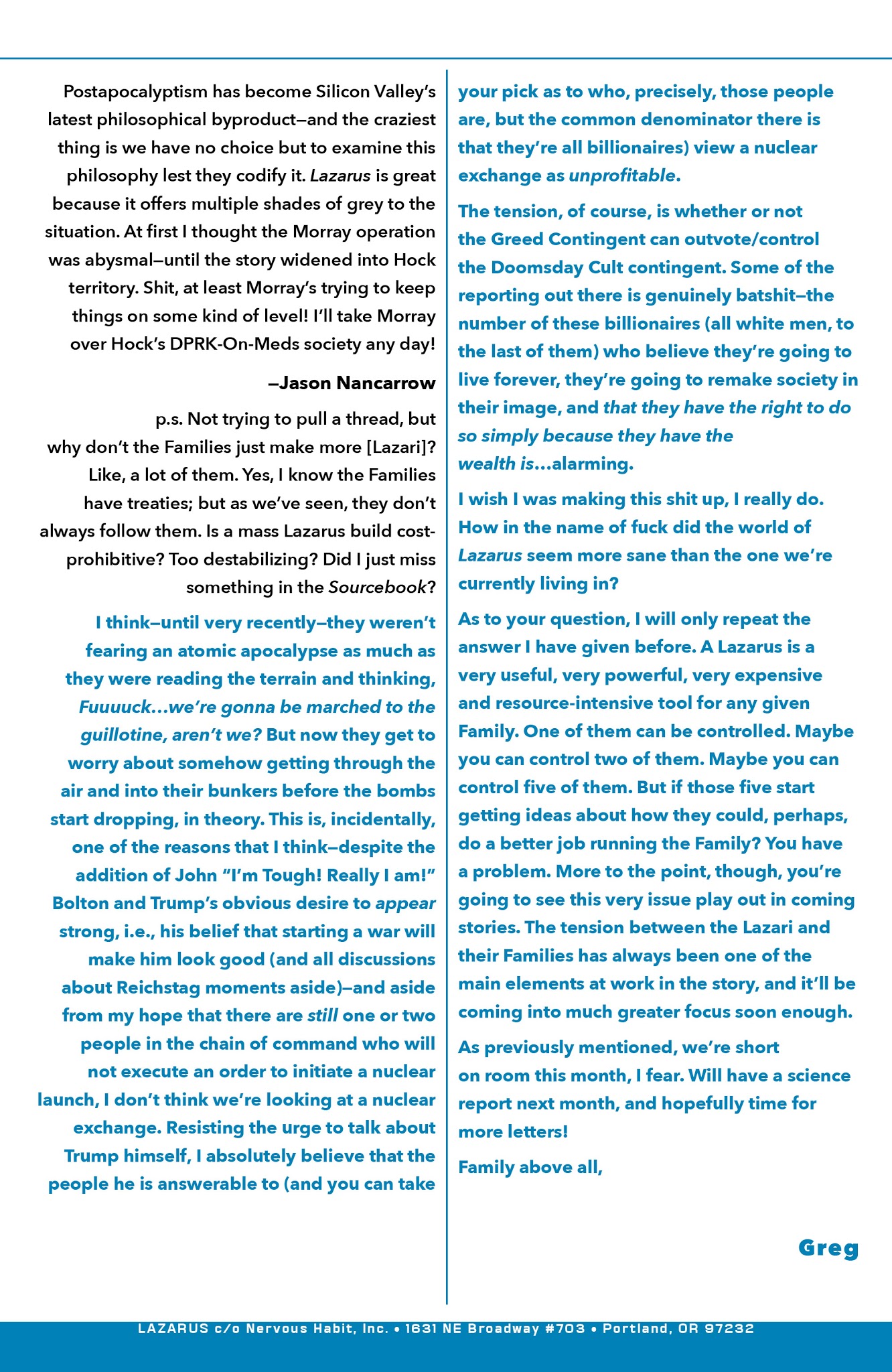Read online Lazarus (2013) comic -  Issue #27 - 30