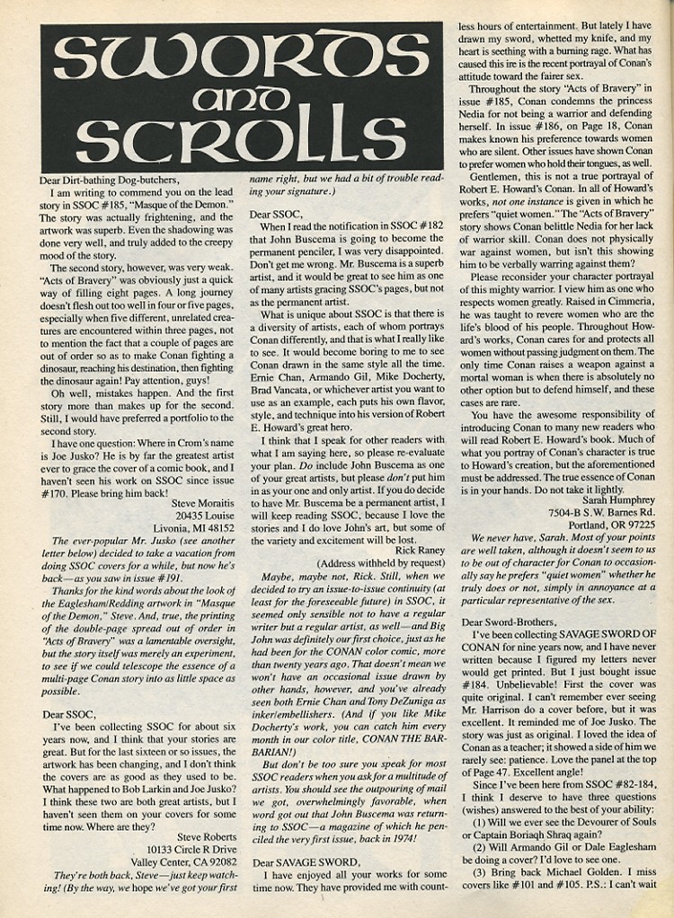 Read online The Savage Sword Of Conan comic -  Issue #192 - 64