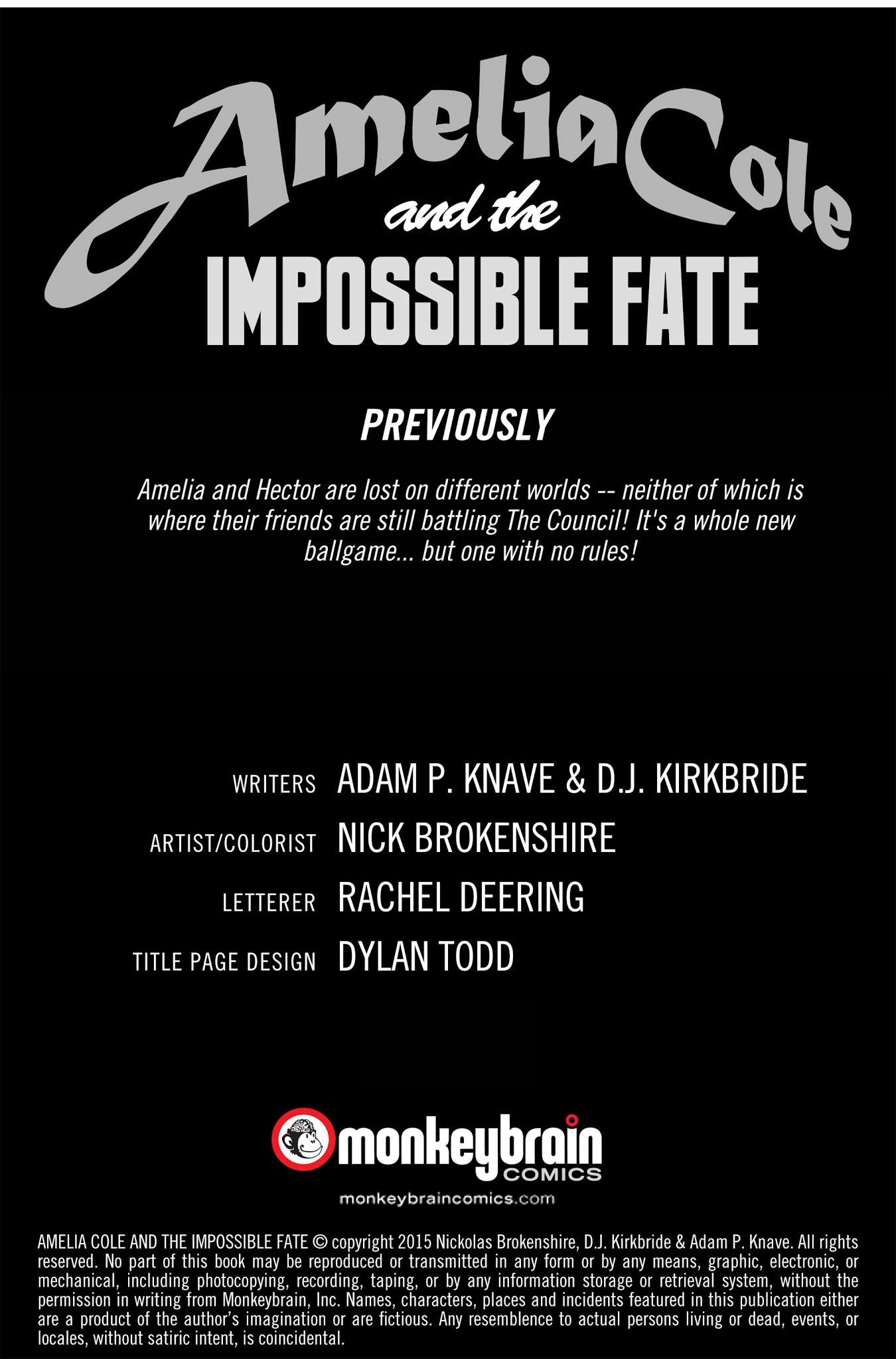 Read online Amelia Cole and the Impossible Fate comic -  Issue #2 - 2