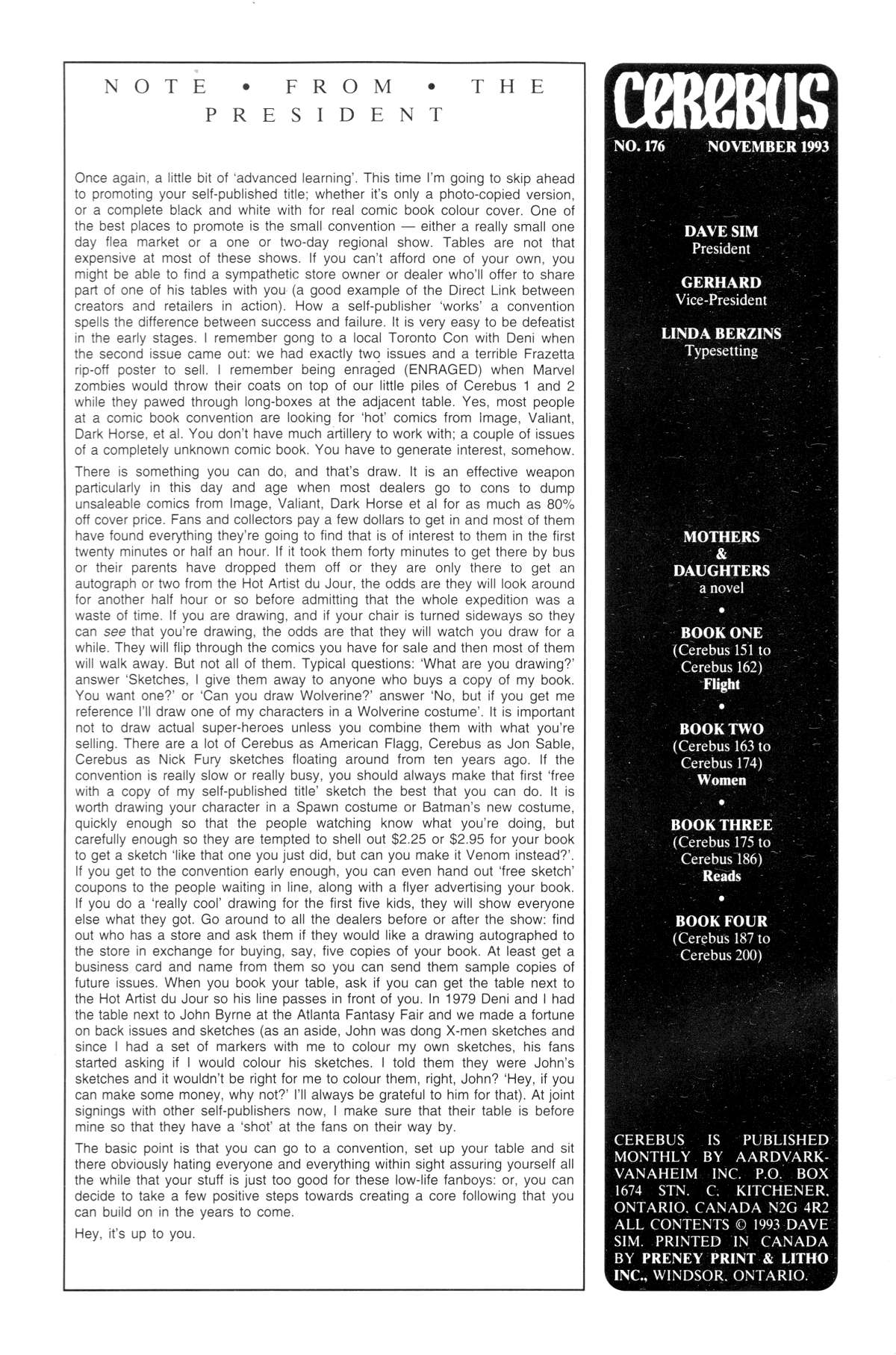 Read online Cerebus comic -  Issue #176 - 2