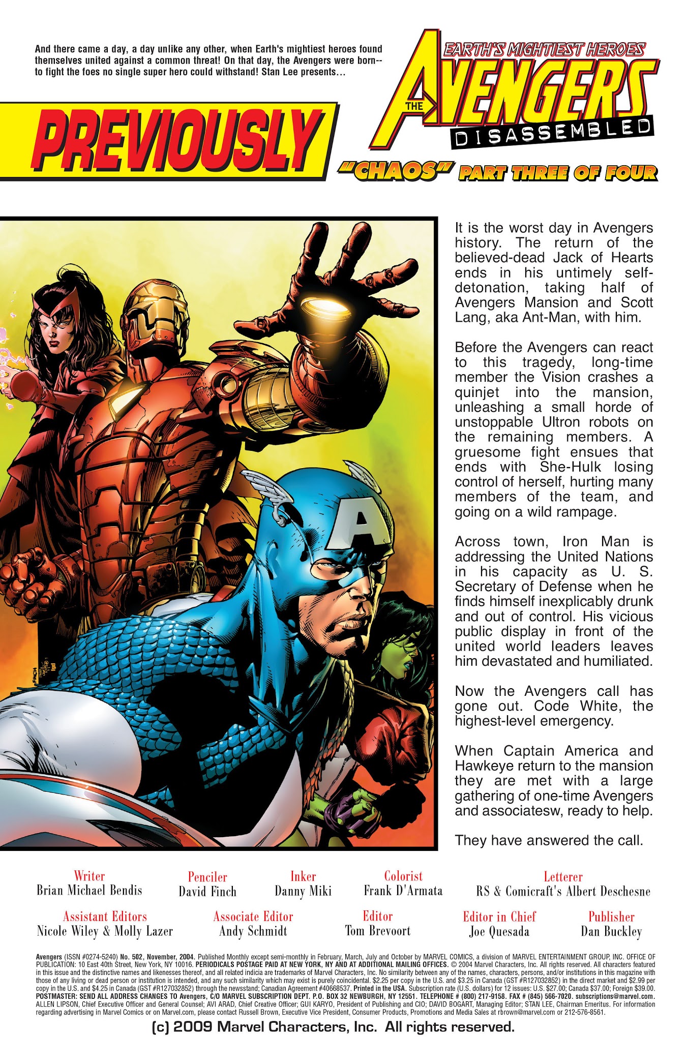 Read online Avengers Disassembled comic -  Issue #3 - 2