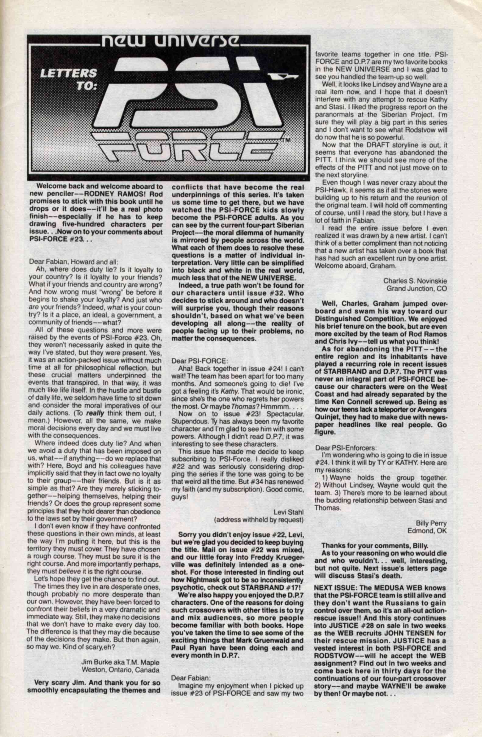 Read online Psi-Force comic -  Issue #28 - 30