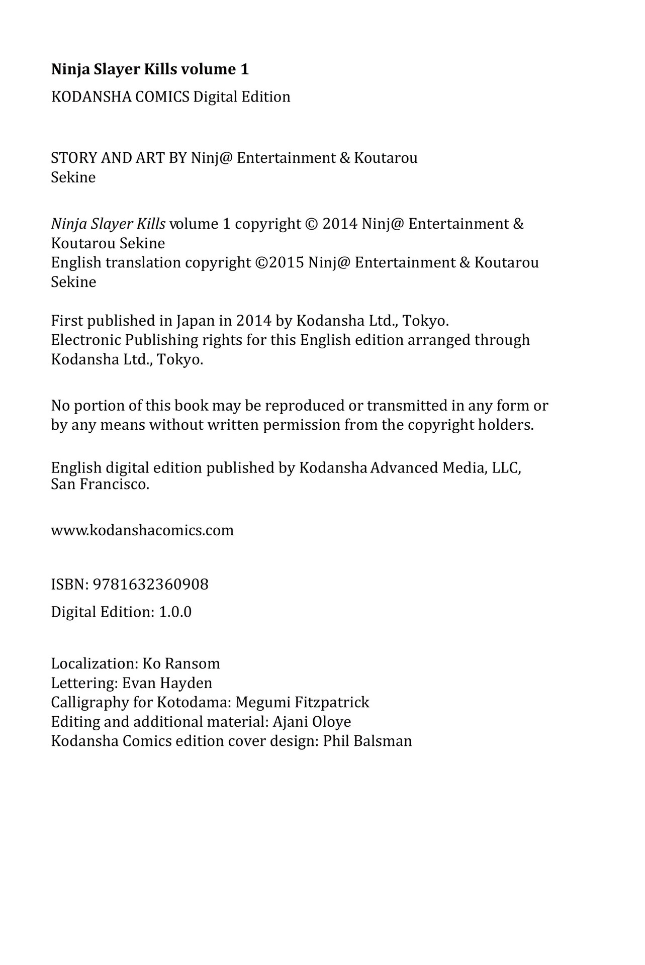 Read online Ninja Slayer Kills! comic -  Issue #1 - 183