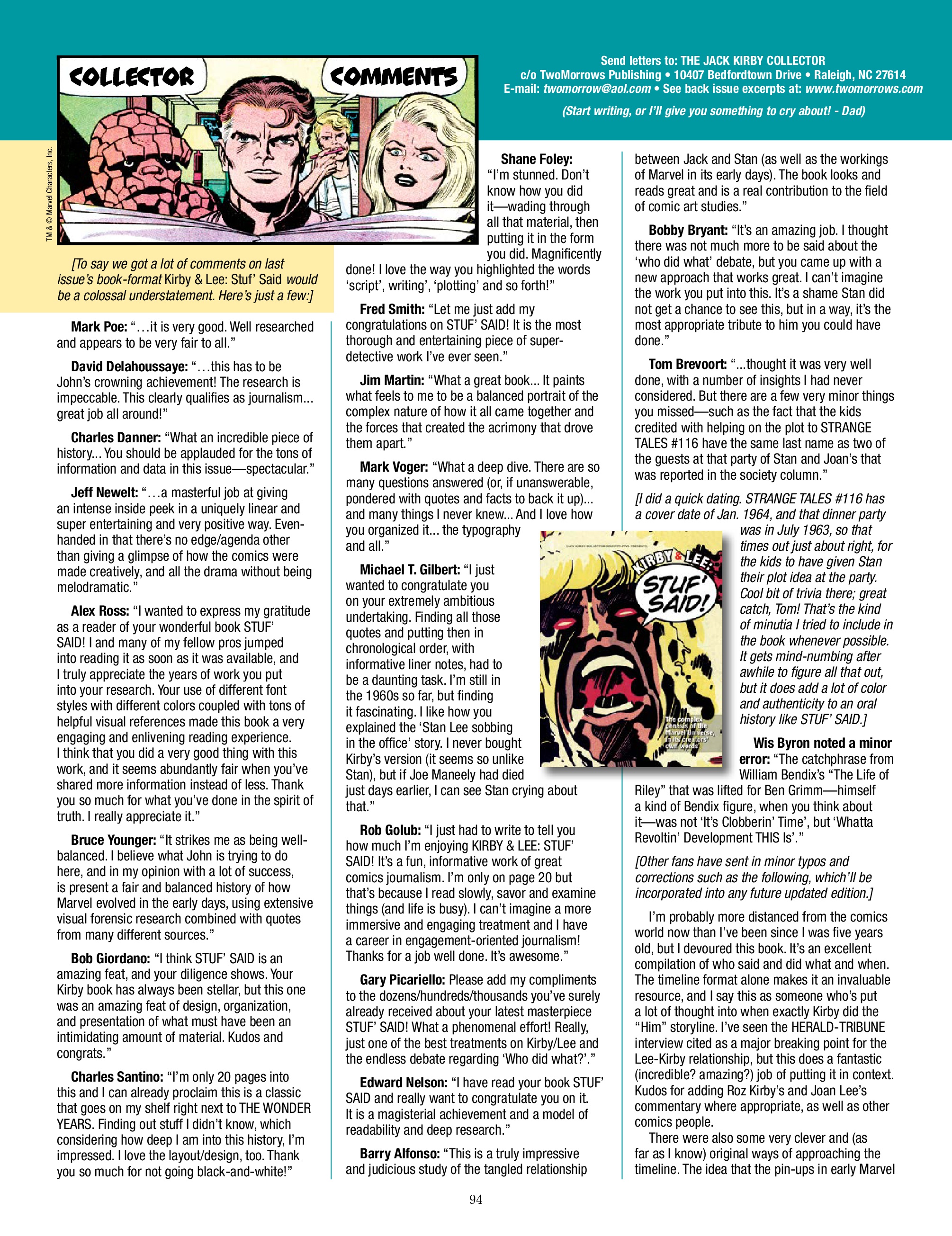 Read online The Jack Kirby Collector comic -  Issue #76 - 98