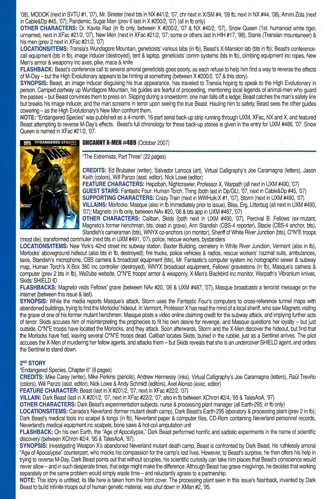 Read online Official Index to the Marvel Universe comic -  Issue #12 - 66